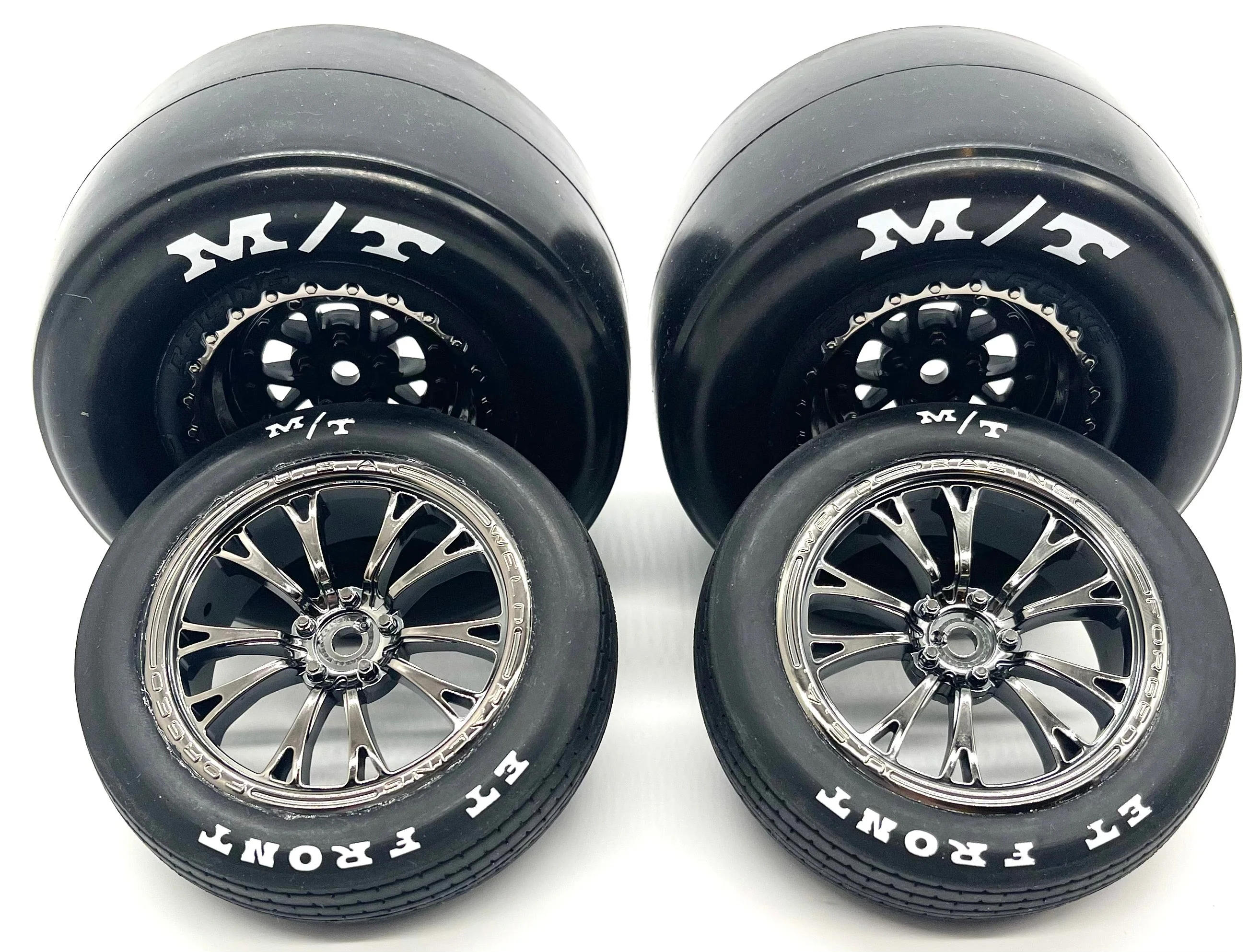 DRAG MUSTANG - TIRES & WHEELS (front and rear 9474X 9475X glued Tyres Traxxas 94046-4 - Image 3