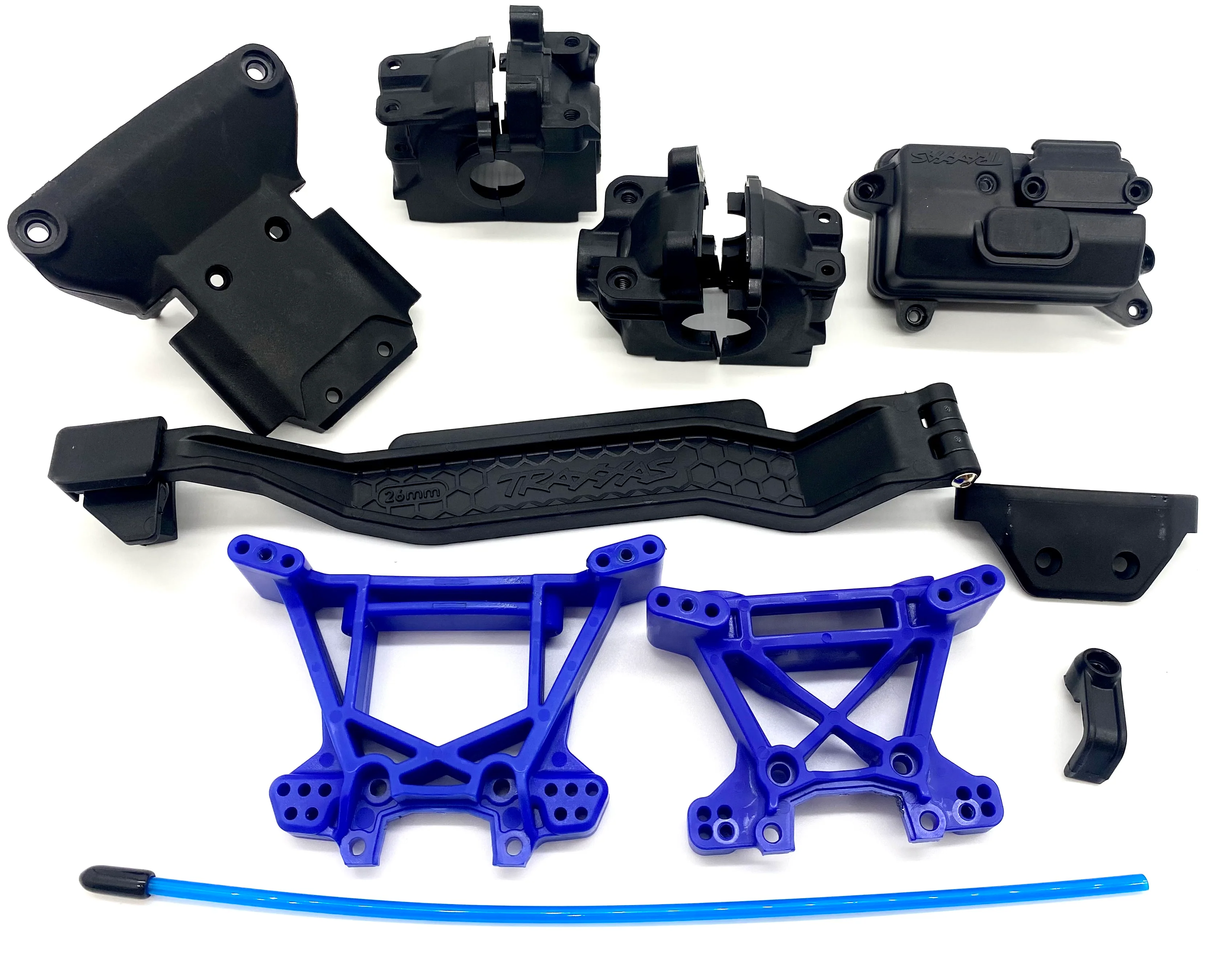 fits Rustler 4x4 BL-2s Blue Shock Towers (bulkhead skid receiver box Traxxas 67164-4