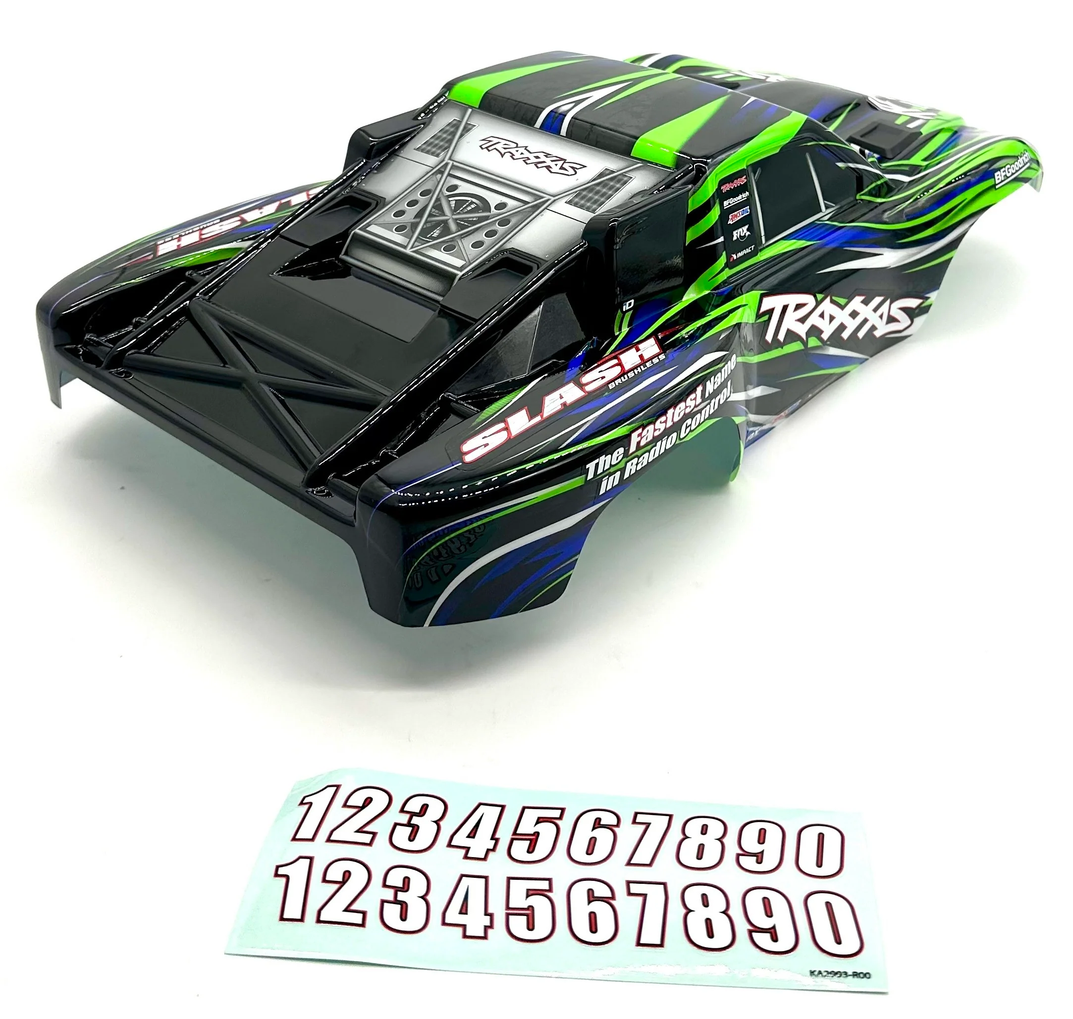 fits Slash 2wd BL-2S - BODY Shell (GREEN black blue CLIPLESS 4x4  58334-4 - Image 3
