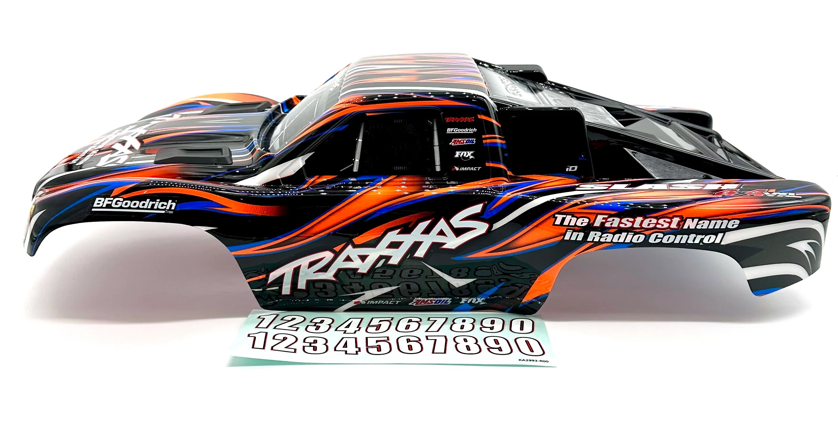 SLASH 4x4 VXL - BODY Shell (Orange Black clipless cover 68386-4 - Image 2
