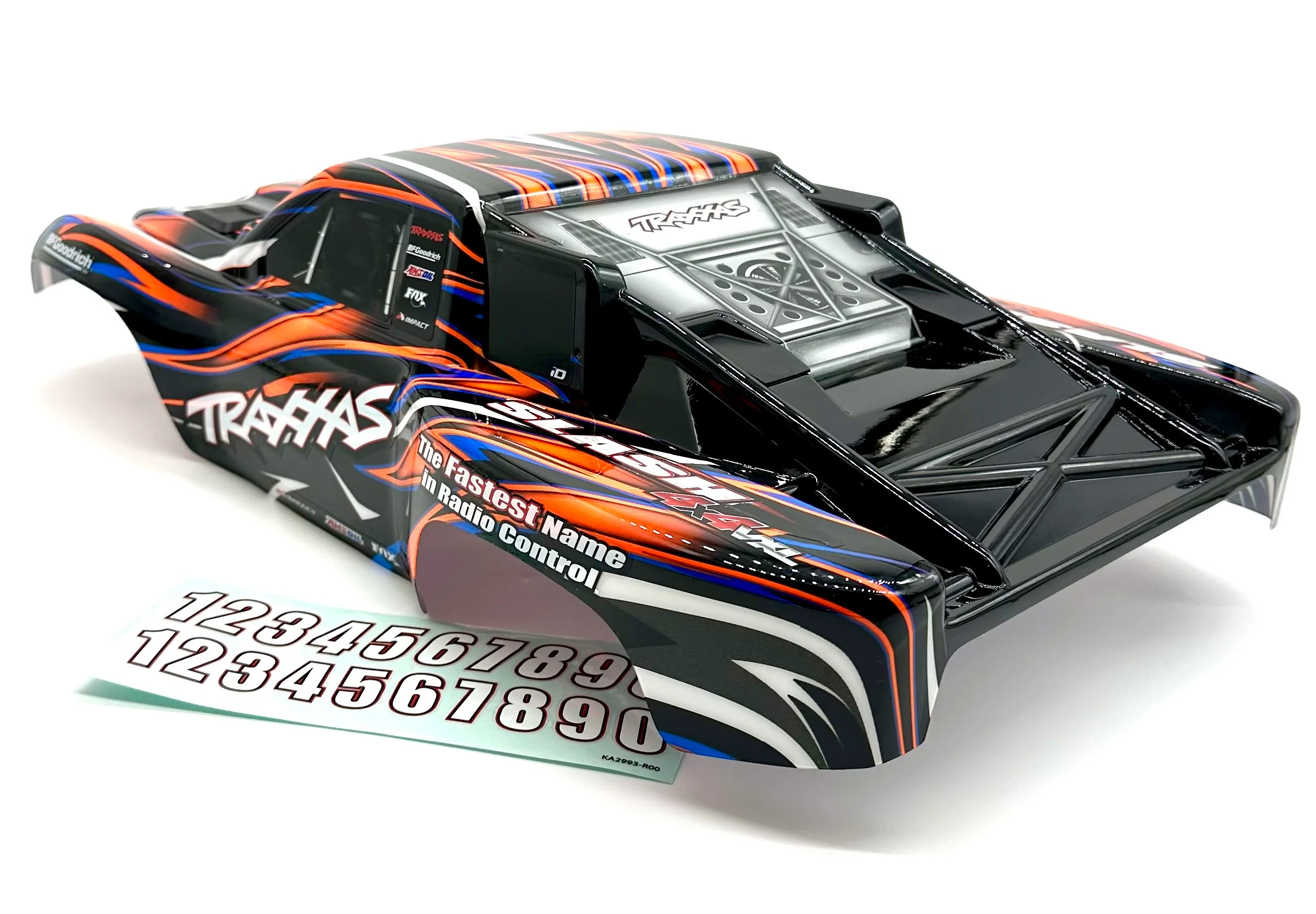 SLASH 4x4 VXL - BODY Shell (Orange Black clipless cover 68386-4 - Image 3
