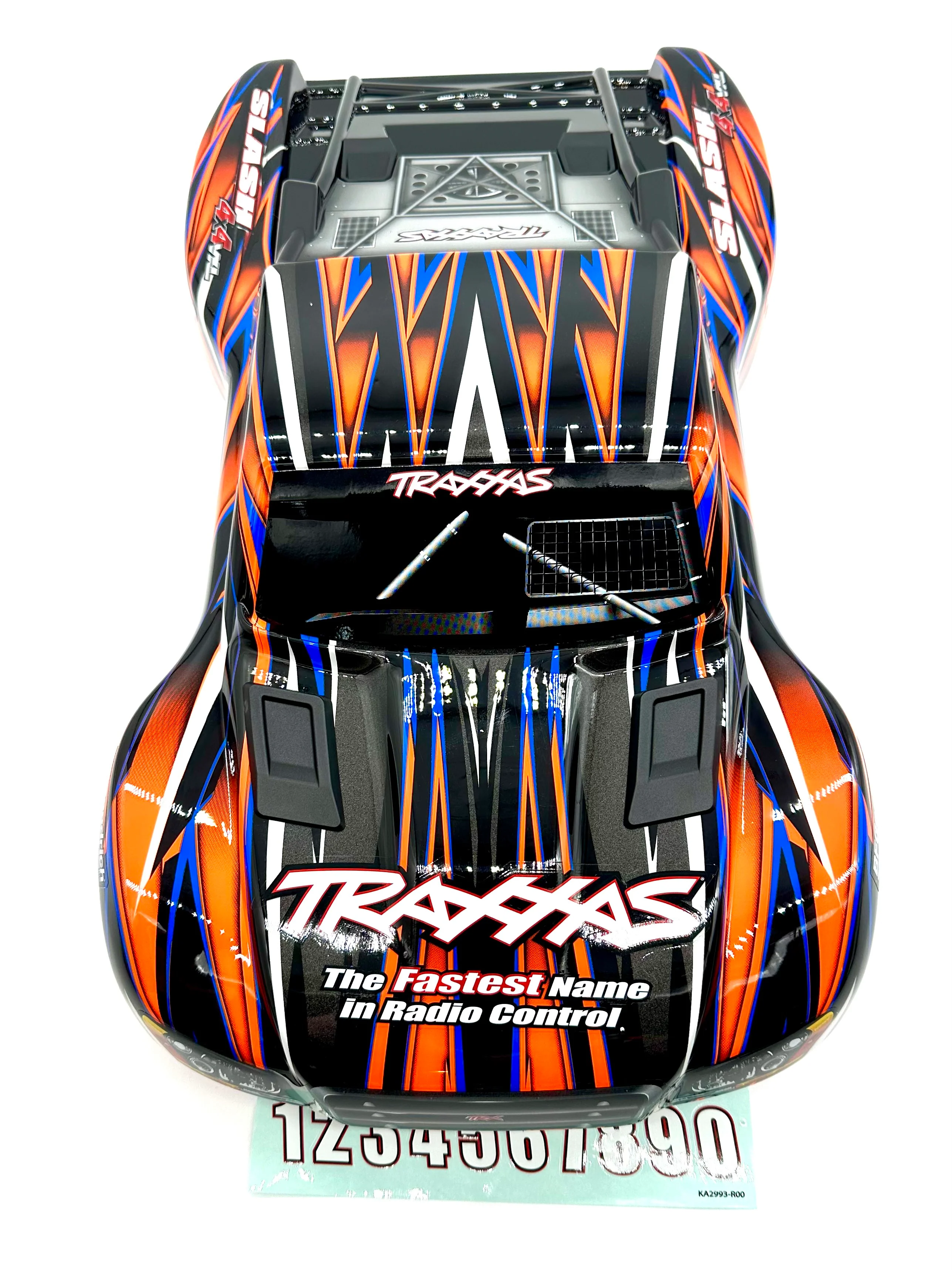 SLASH 4x4 VXL - BODY Shell (Orange Black clipless cover 68386-4 - Image 9