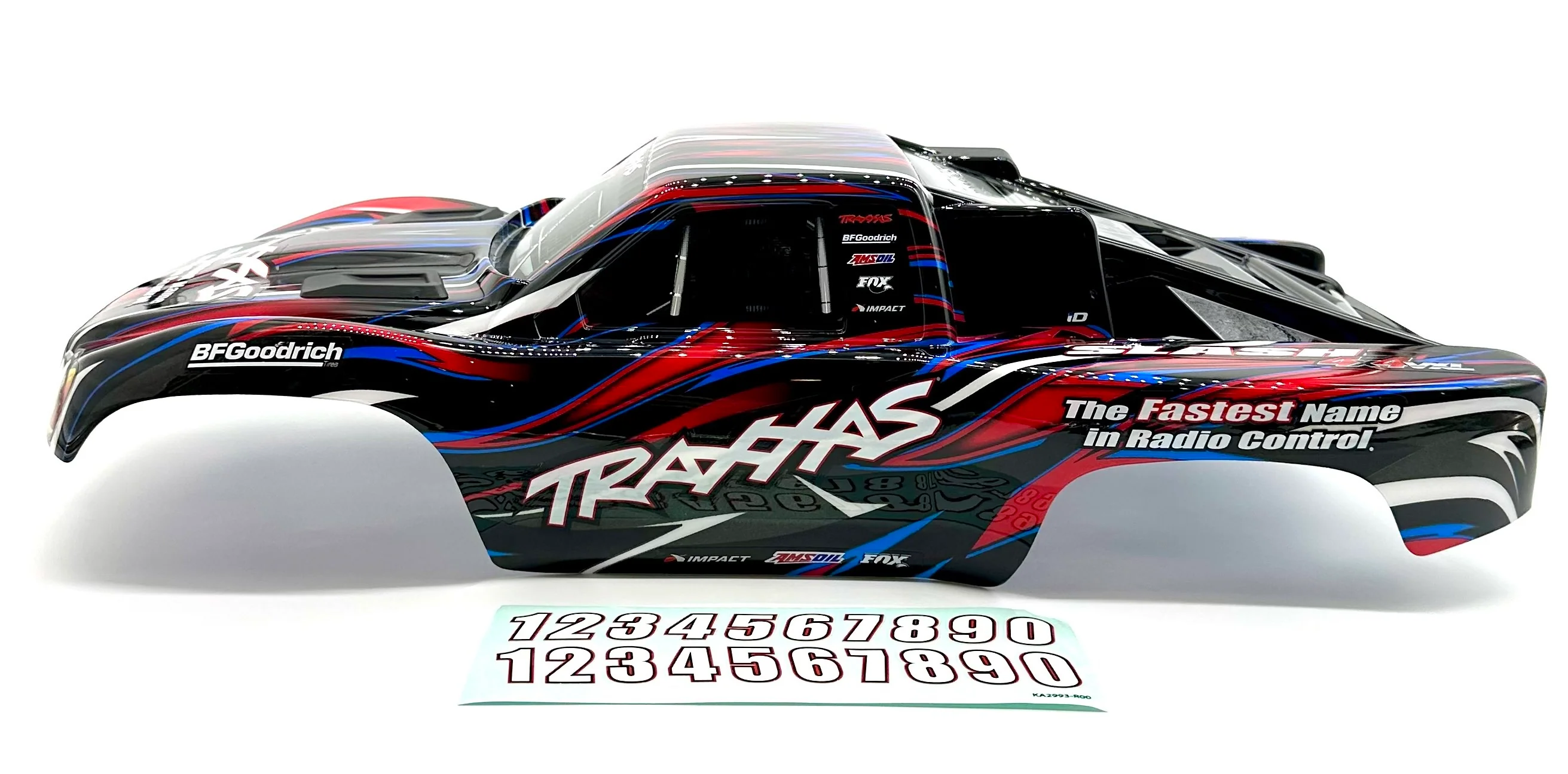 SLASH 4x4 VXL - BODY Shell (Red Black clipless cover 68386-4 - Image 2