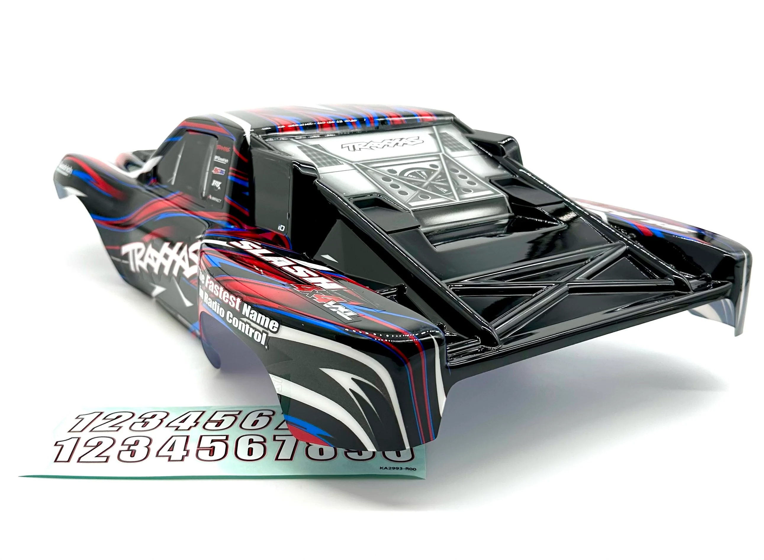 SLASH 4x4 VXL - BODY Shell (Red Black clipless cover 68386-4 - Image 3
