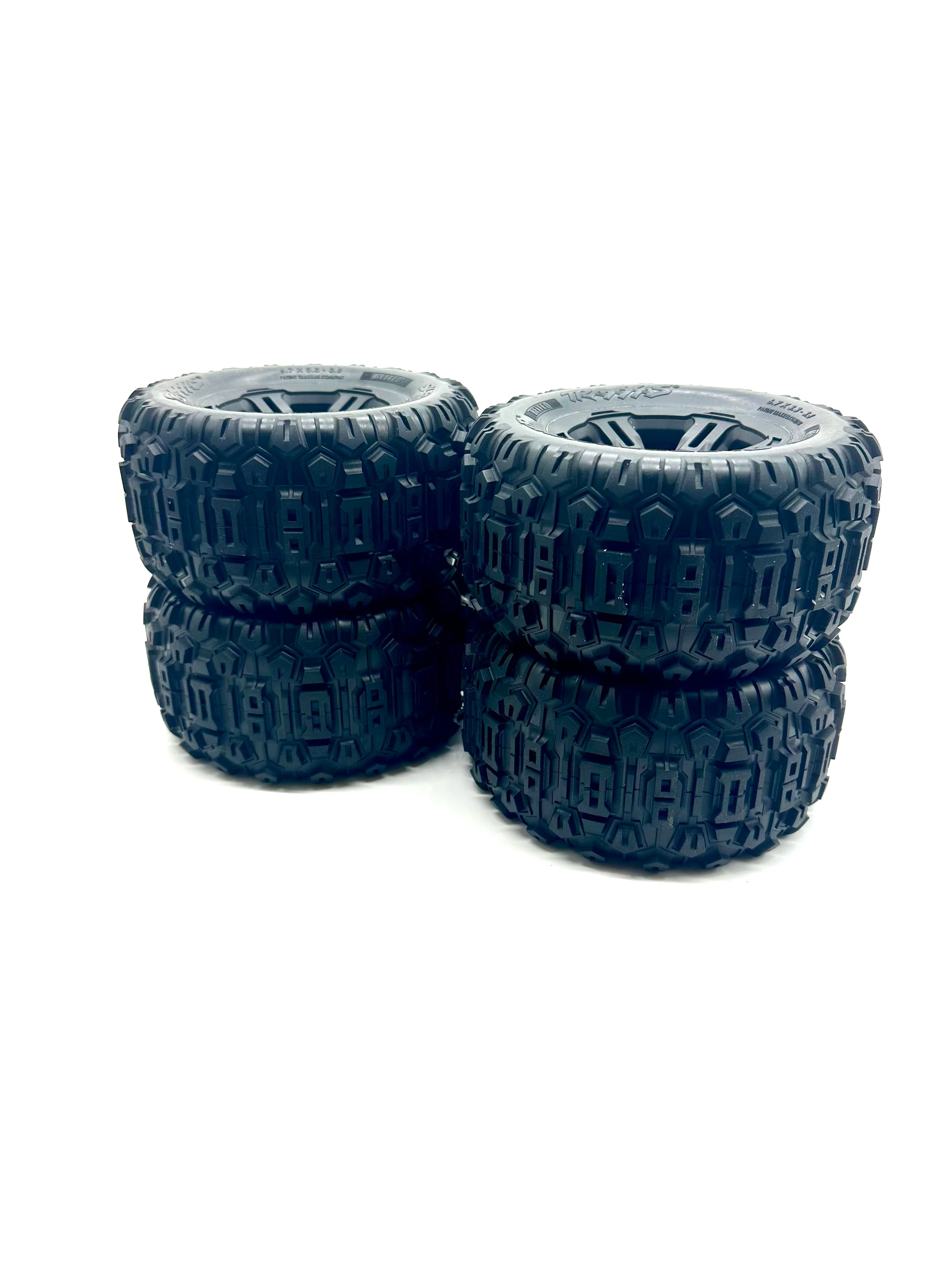 Fits SLEDGE - TIRES & Wheels (BELTED 3.8" black wheels, Sledgehammer Traxxas 95096-4 - Image 2