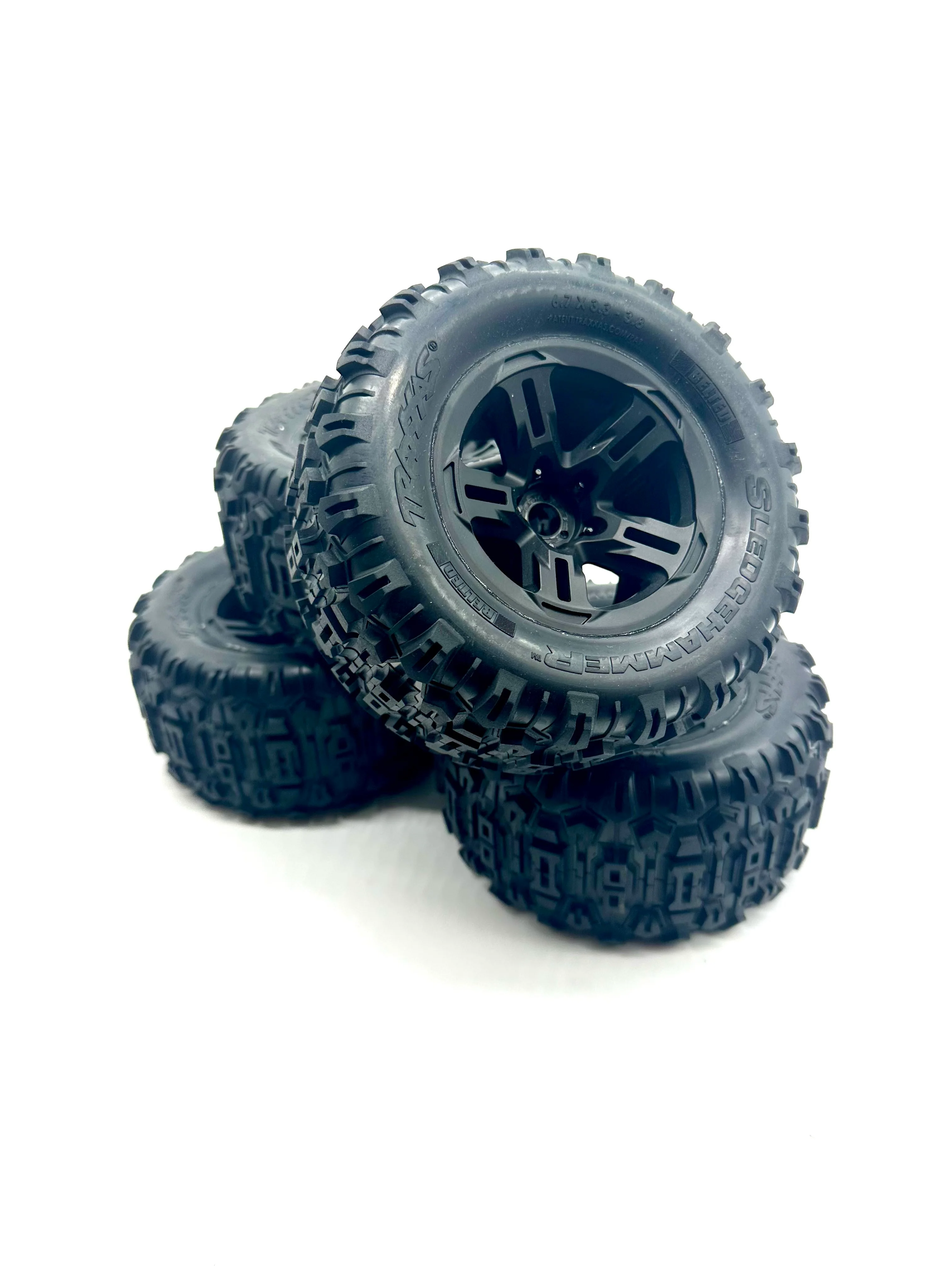 Fits SLEDGE - TIRES & Wheels (BELTED 3.8" black wheels, Sledgehammer Traxxas 95096-4 - Image 3