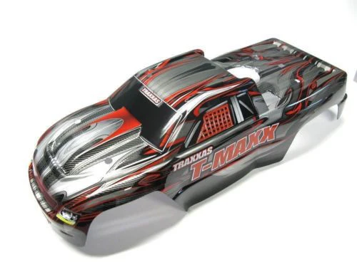 fits T-Maxx 3.3 BODY shell (BLACK RED & GREY w/ Decals prographix 49077-3