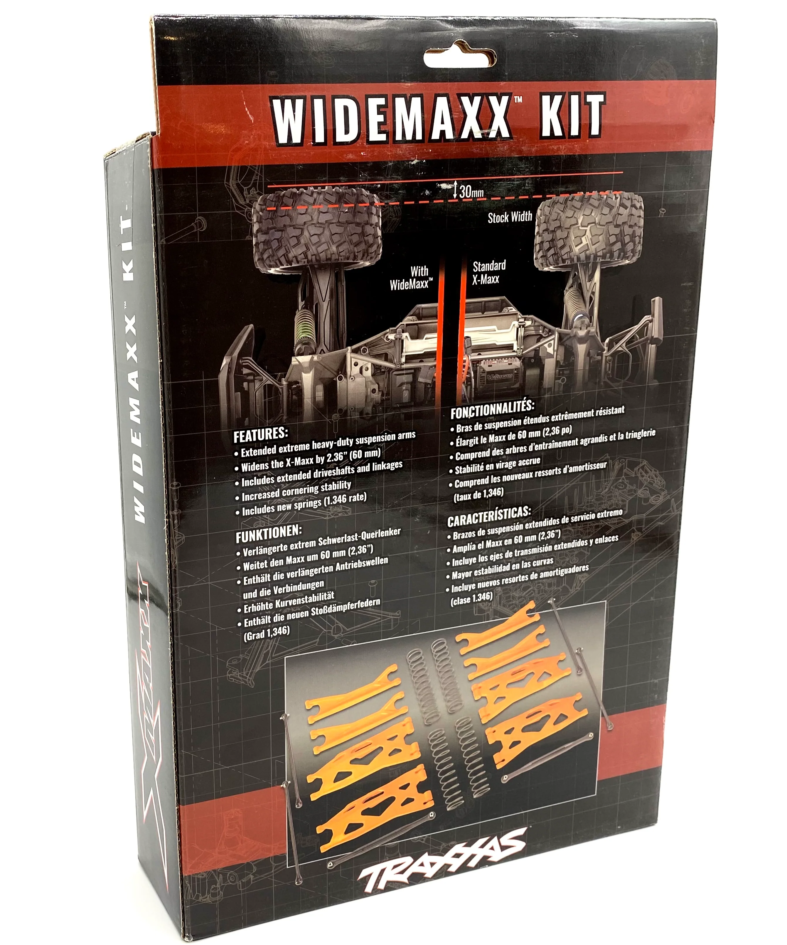 fits X-MAXX WIDEMAXX Kit  A-ARMS (Black Suspension Front Rear springs 7895 77086-4 - Image 2