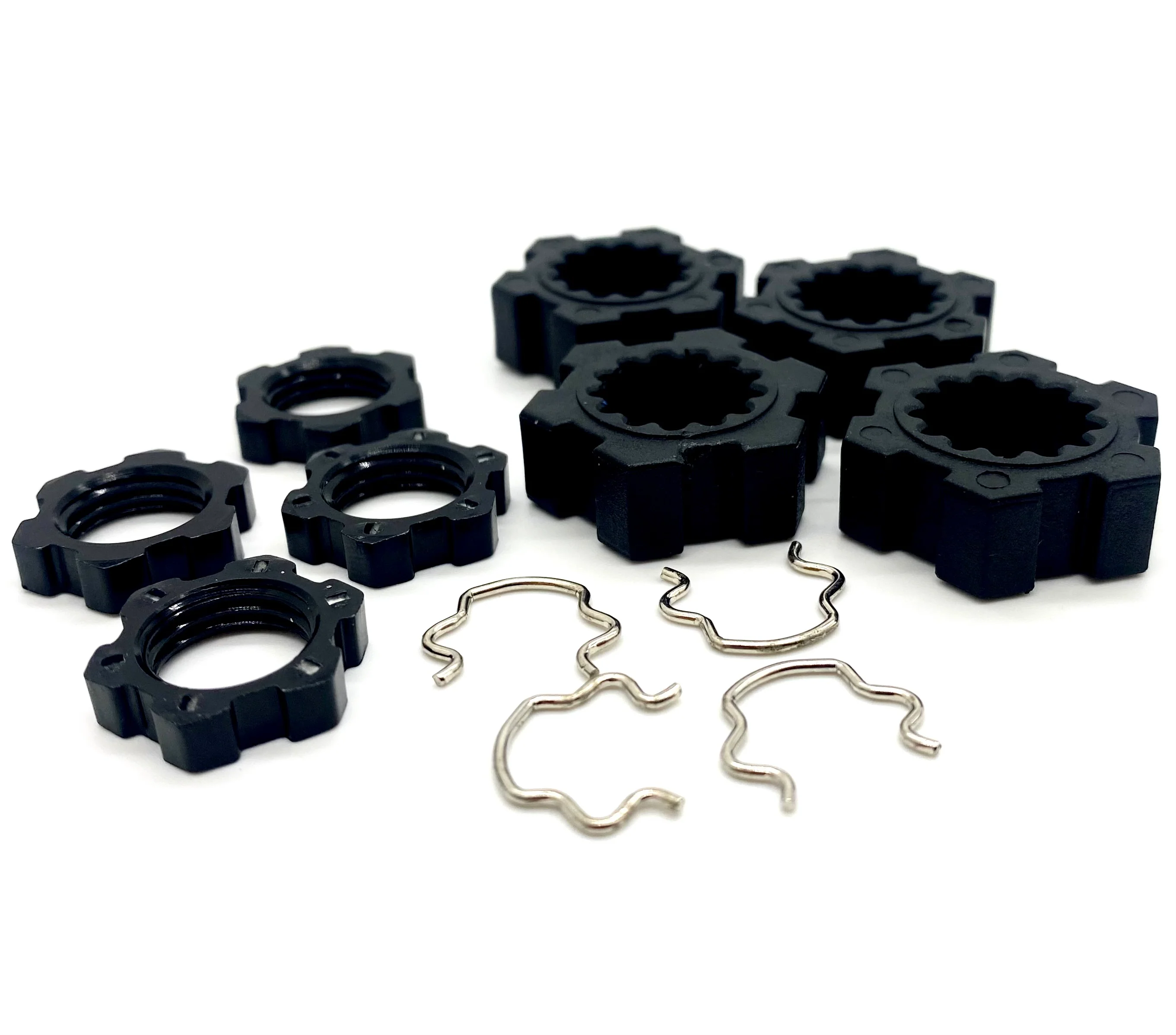 fits XRT Wheel Hubs, (BLACK) 17mm x-maxx serrated Nuts & Hex Clips 78086-4