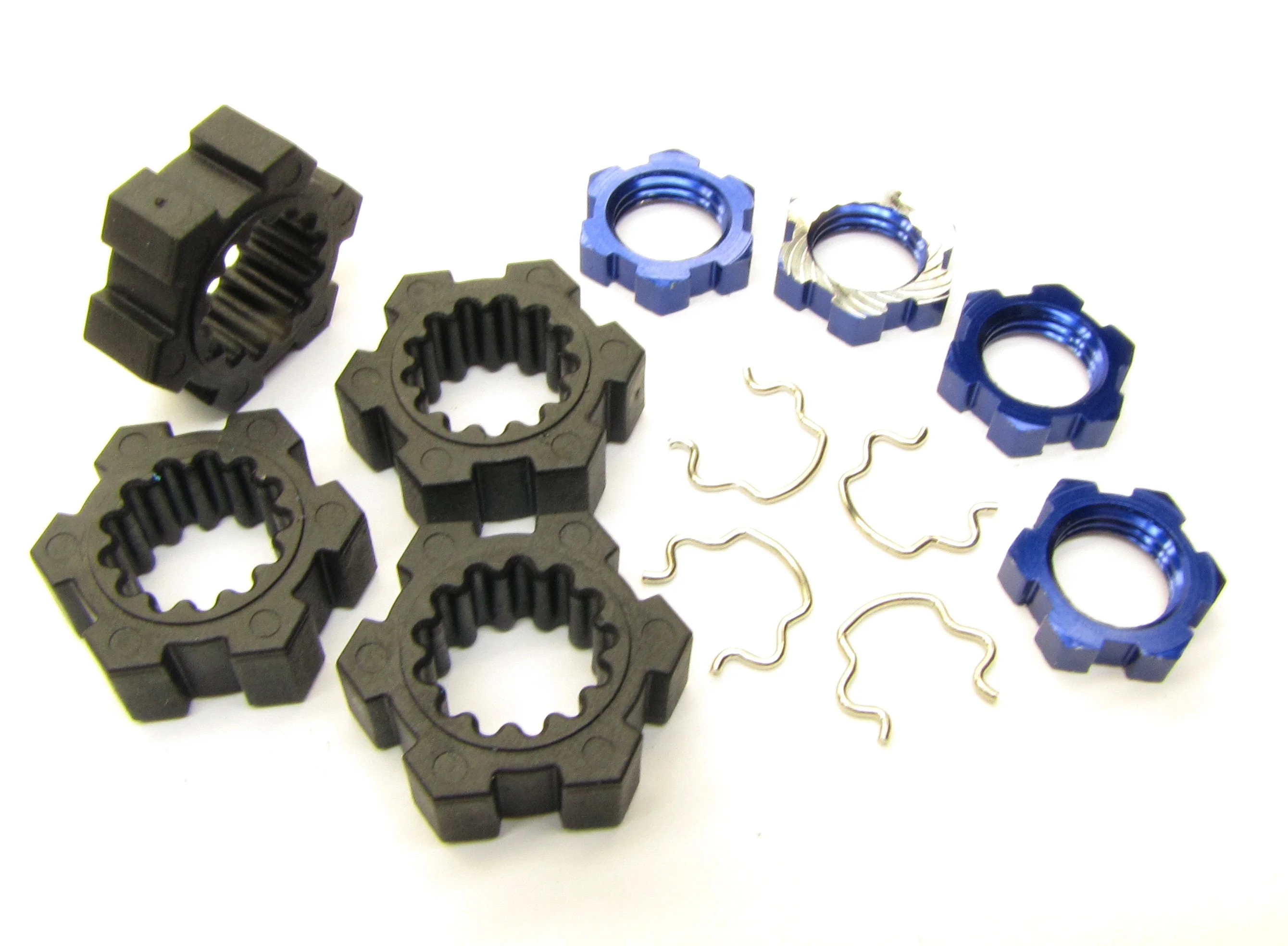 fits XRT Wheel Hubs, (BLUE) 17mm x-maxx serrated Nuts & Hex Clips 78086-4 - Image 2