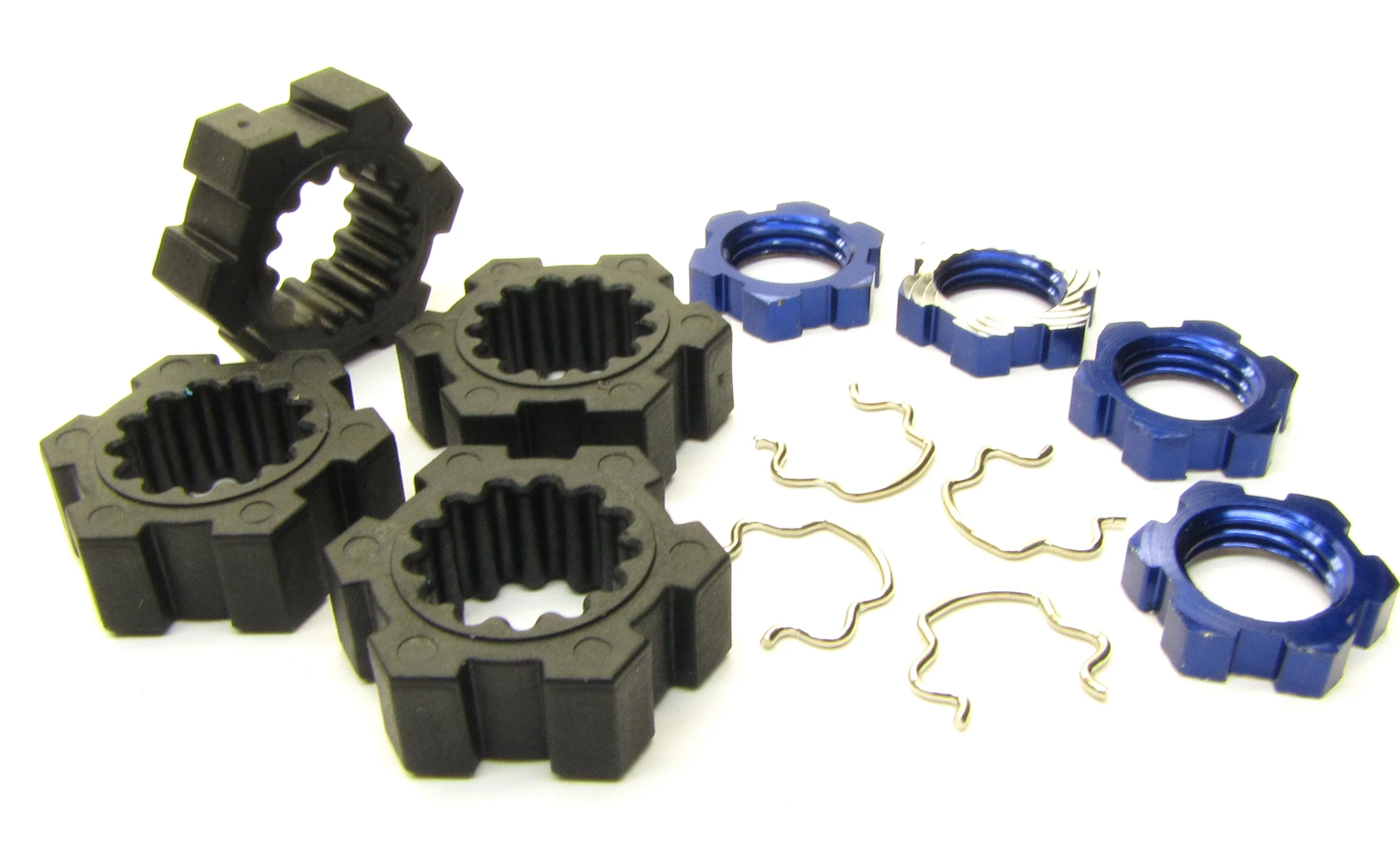 fits XRT Wheel Hubs, (BLUE) 17mm x-maxx serrated Nuts & Hex Clips 78086-4 - Image 3