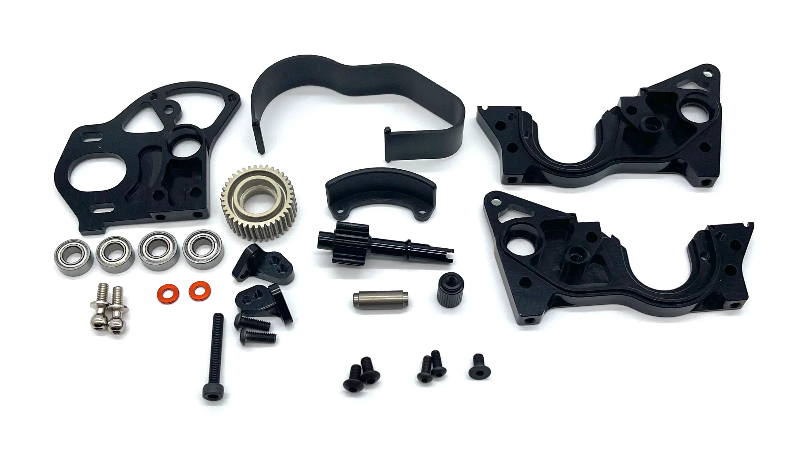 HB Racing D2 - Gearbox Set, motor mount, gears (G-2, G-3) evo 204240