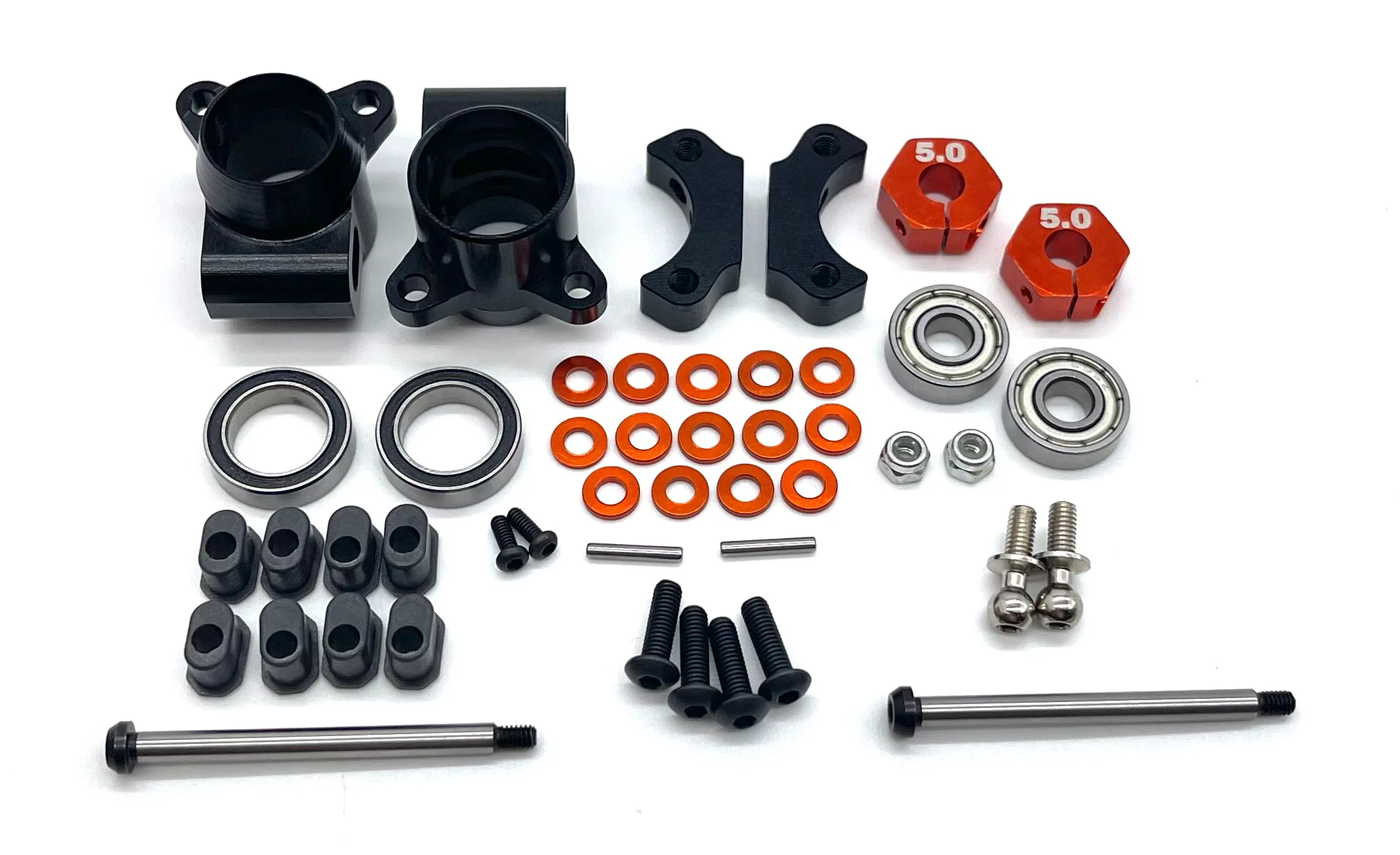 HB Racing D2 - Rear Hub (G-06.2) carrier, bearings, mount, pin Evo 204240