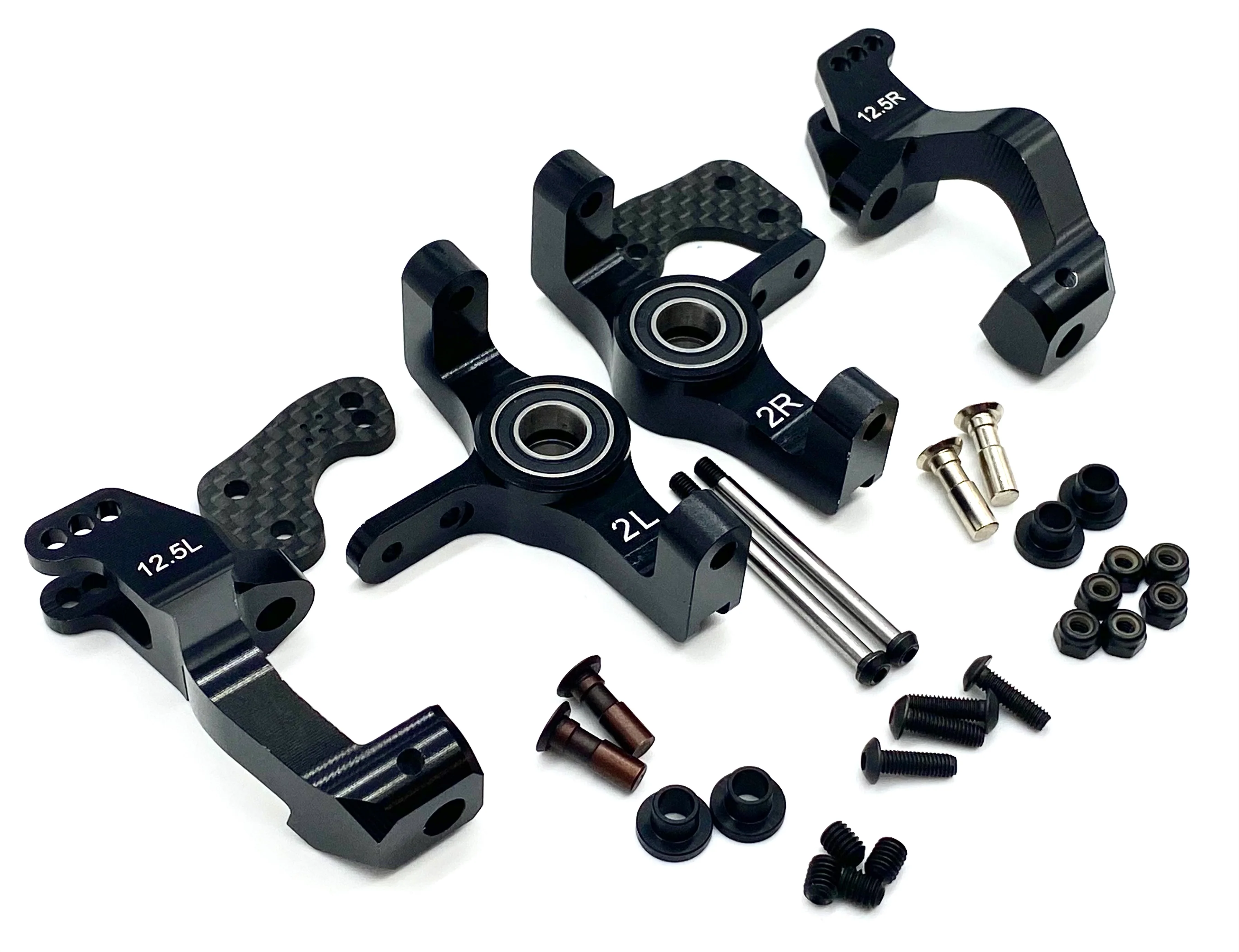 HB Racing D8Tevo3 - FRONT HUBS caster blocks v4 steering pins D817 Truggy 204575 - Image 4
