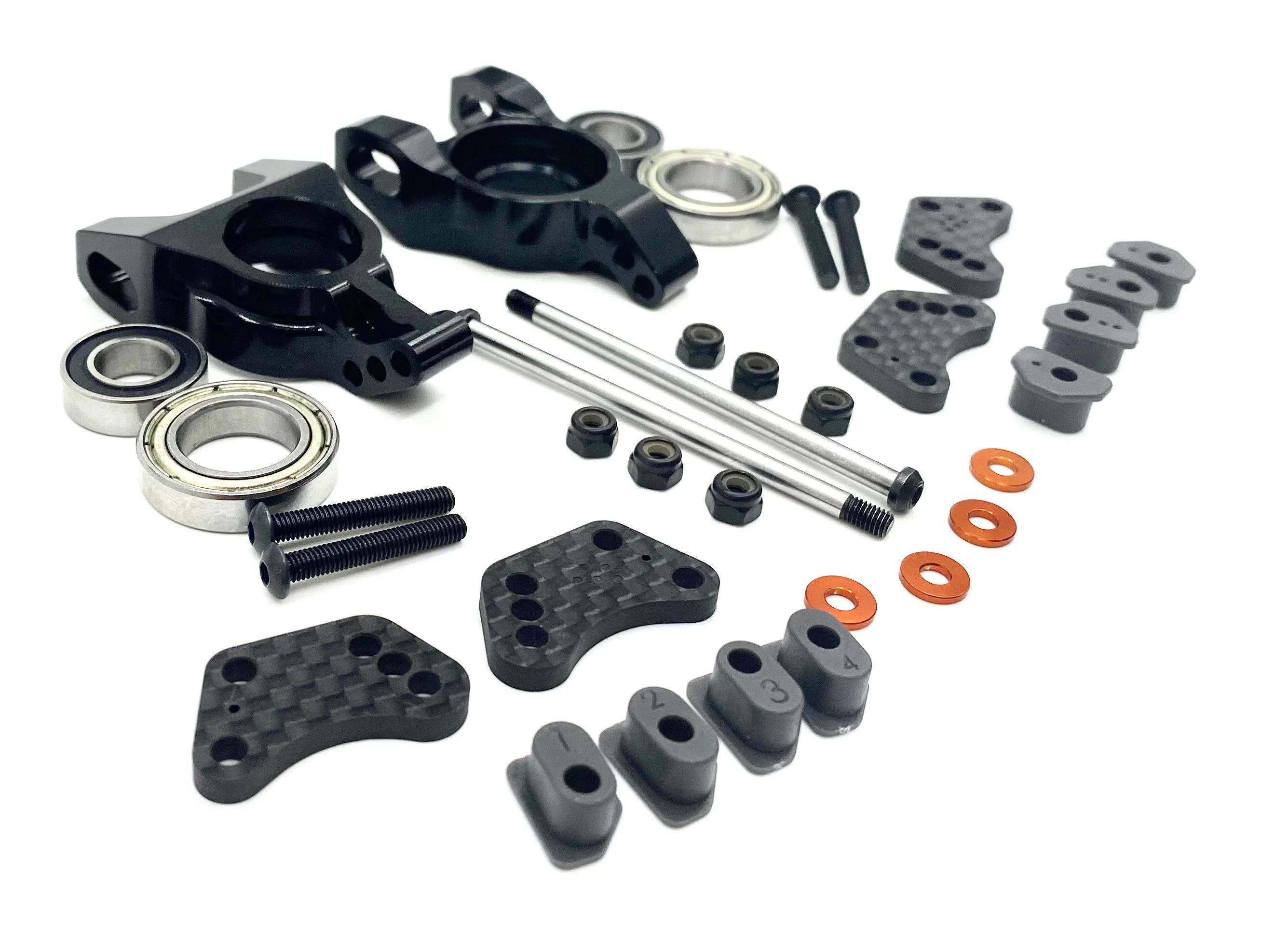 HB Racing E8Tevo3 - REAR HUBS (Carrier Aluminum Pins d8t d817 Truggy 204576 - Image 3