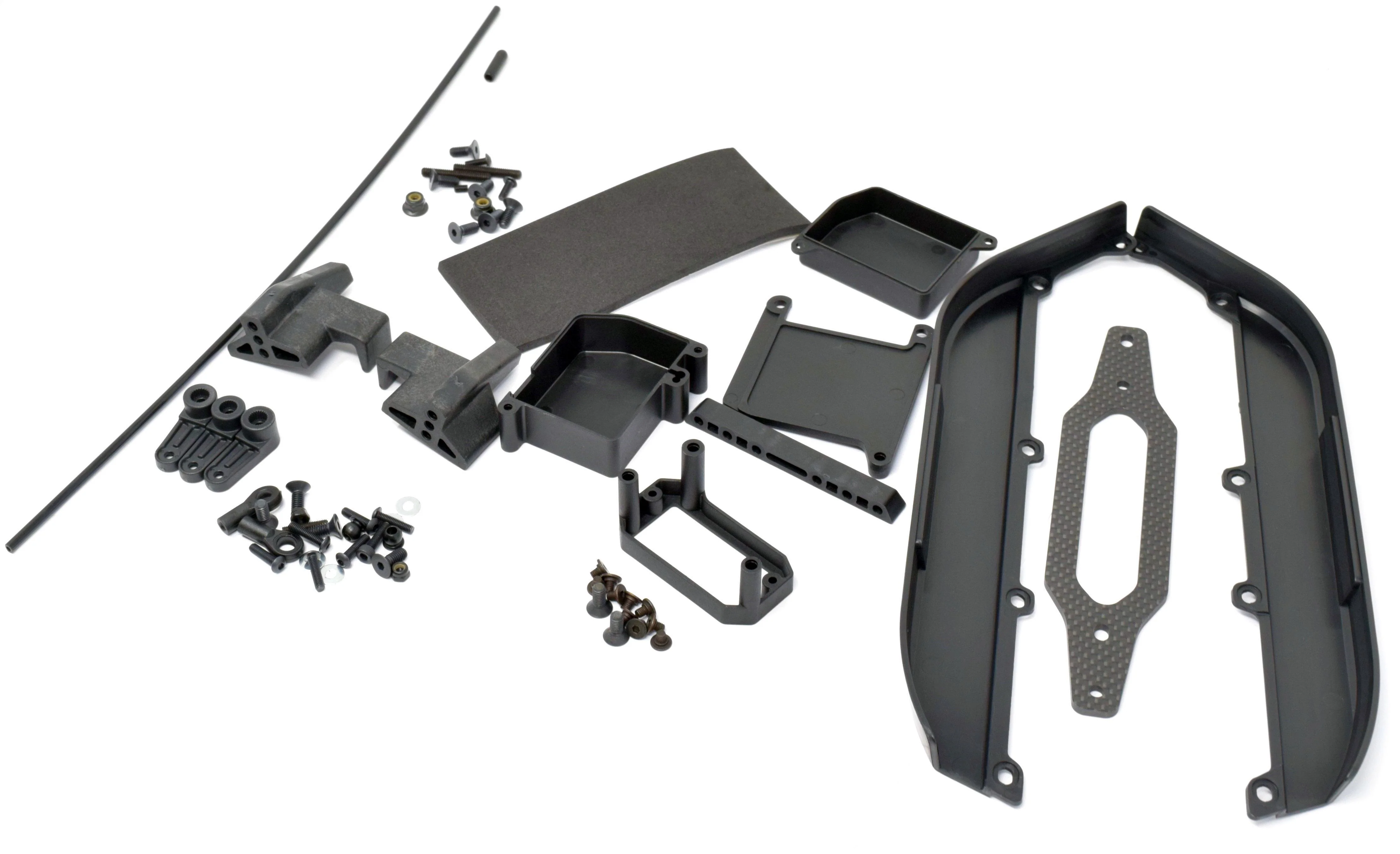 HB Racing E8Tevo3 - SIDE Mud Guards, Radio Tray V2 antenna e819 Truggy 204576 - Image 3