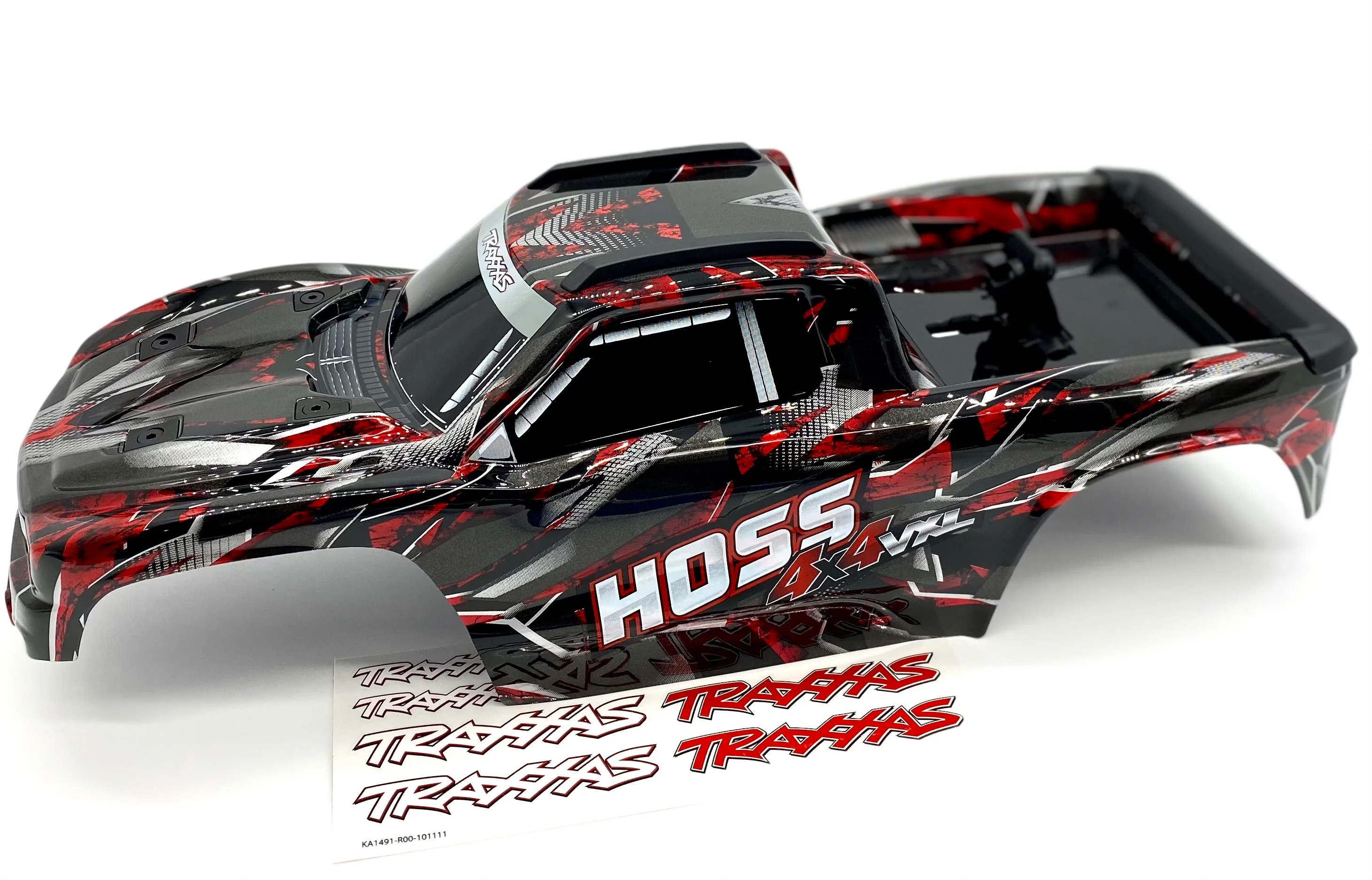 HOSS 4x4 VXL BODY Shell (RED & Black Cover Shell decals 90076-4