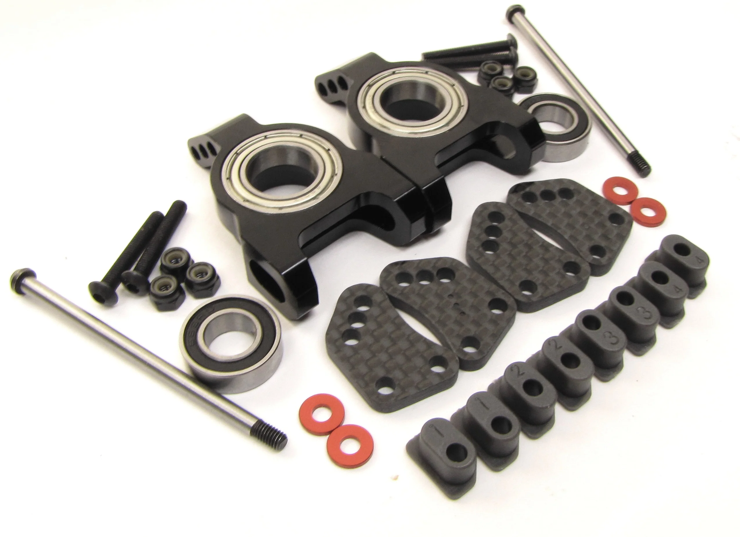 Hot Bodies D817 - REAR HUBS (Carrier Pins Aluminum updated HBS204124 new Buggy
