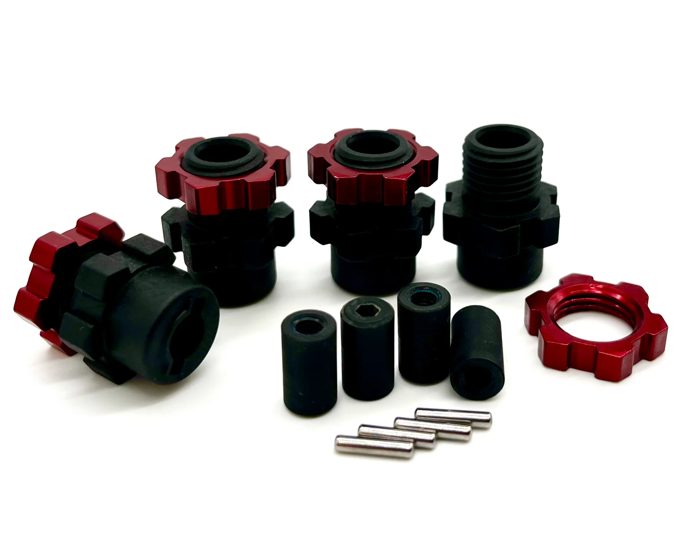 Jato 4x4 BL-2s WHEEL HEXES, axle barrels, pins nuts RED Traxxas 90154-4 - Image 2