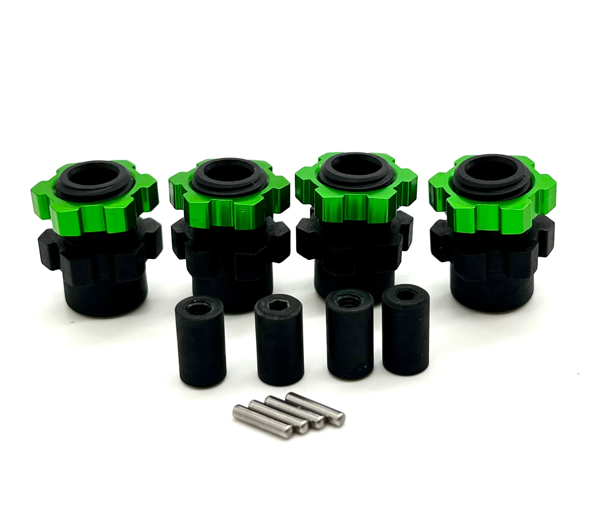 Jato 4x4 BL-2s WHEEL HEXES, axle barrels, pins nuts GREEN Traxxas 90154-4 - Image 3