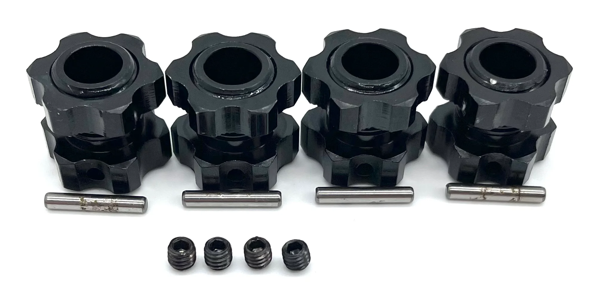 Kaiju EXT - 17mm Black Hex Hub Set (Front/Rear wheel nuts pins Redcat Racing