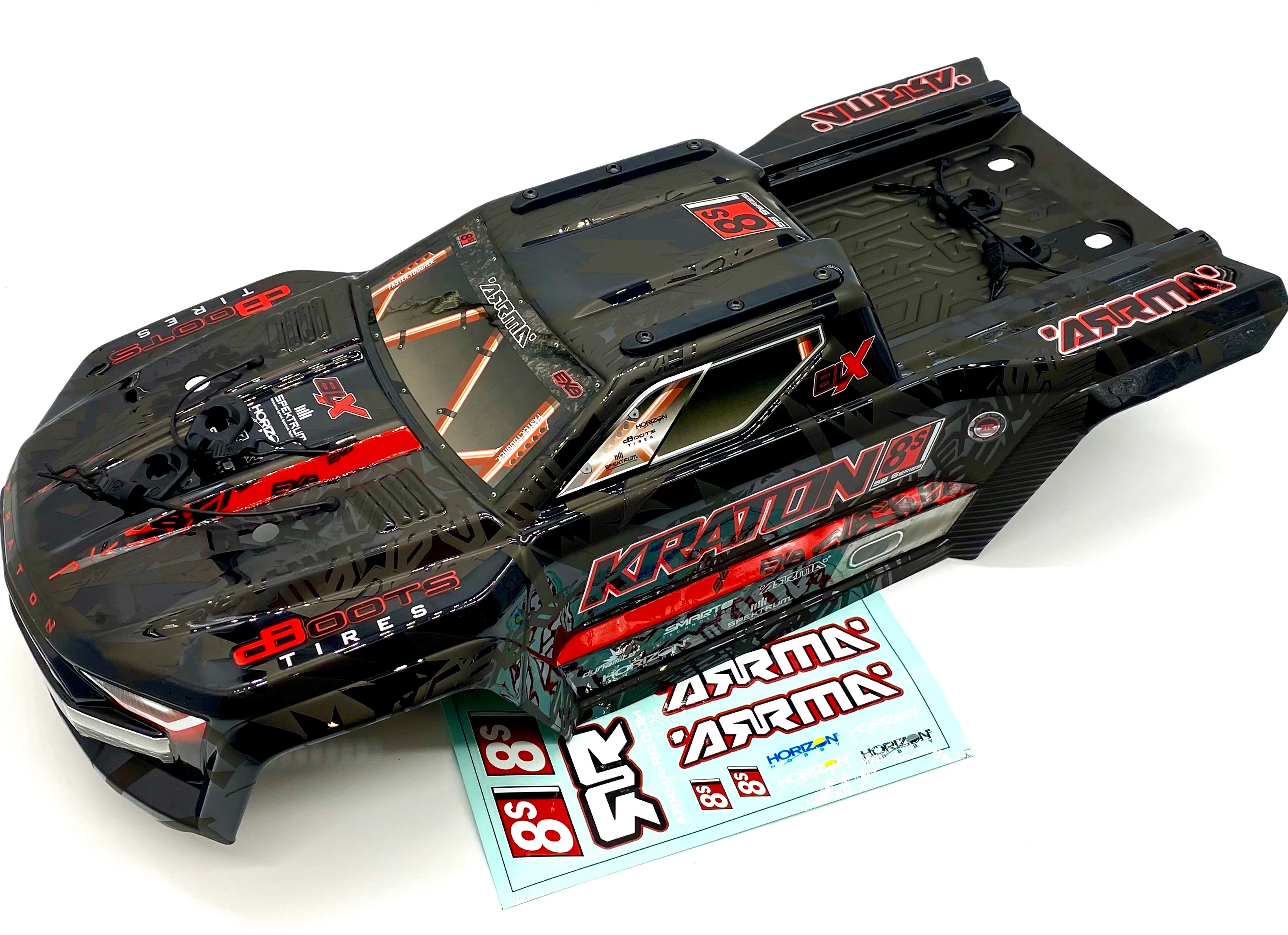 KRATON 8S EXB - Body Shell (V2 Black polycarbonate cover & Body Pins Arrma ARA5808V2 - Image 3