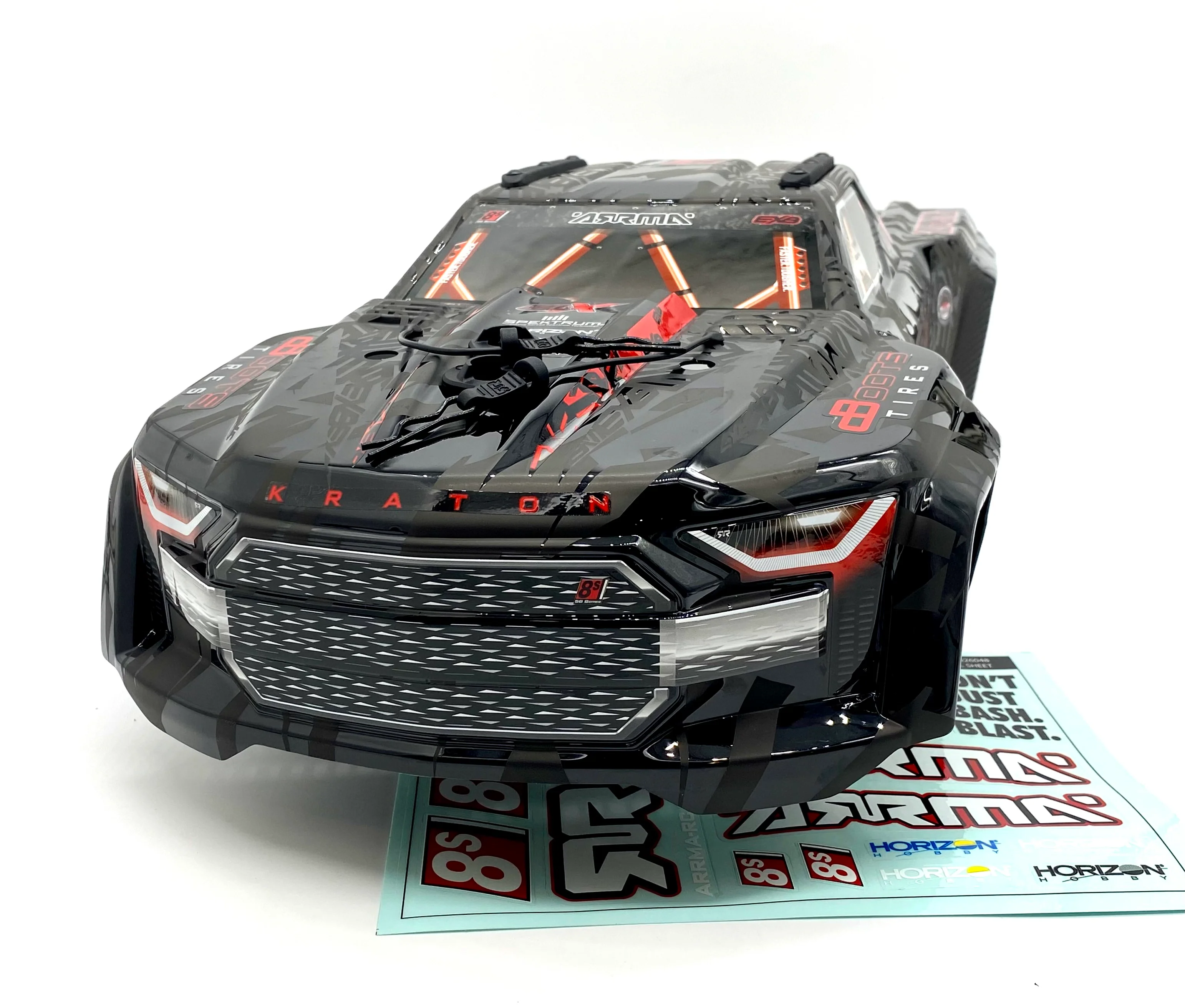 KRATON 8S EXB - Body Shell (V2 Black polycarbonate cover & Body Pins Arrma ARA5808V2 - Image 4