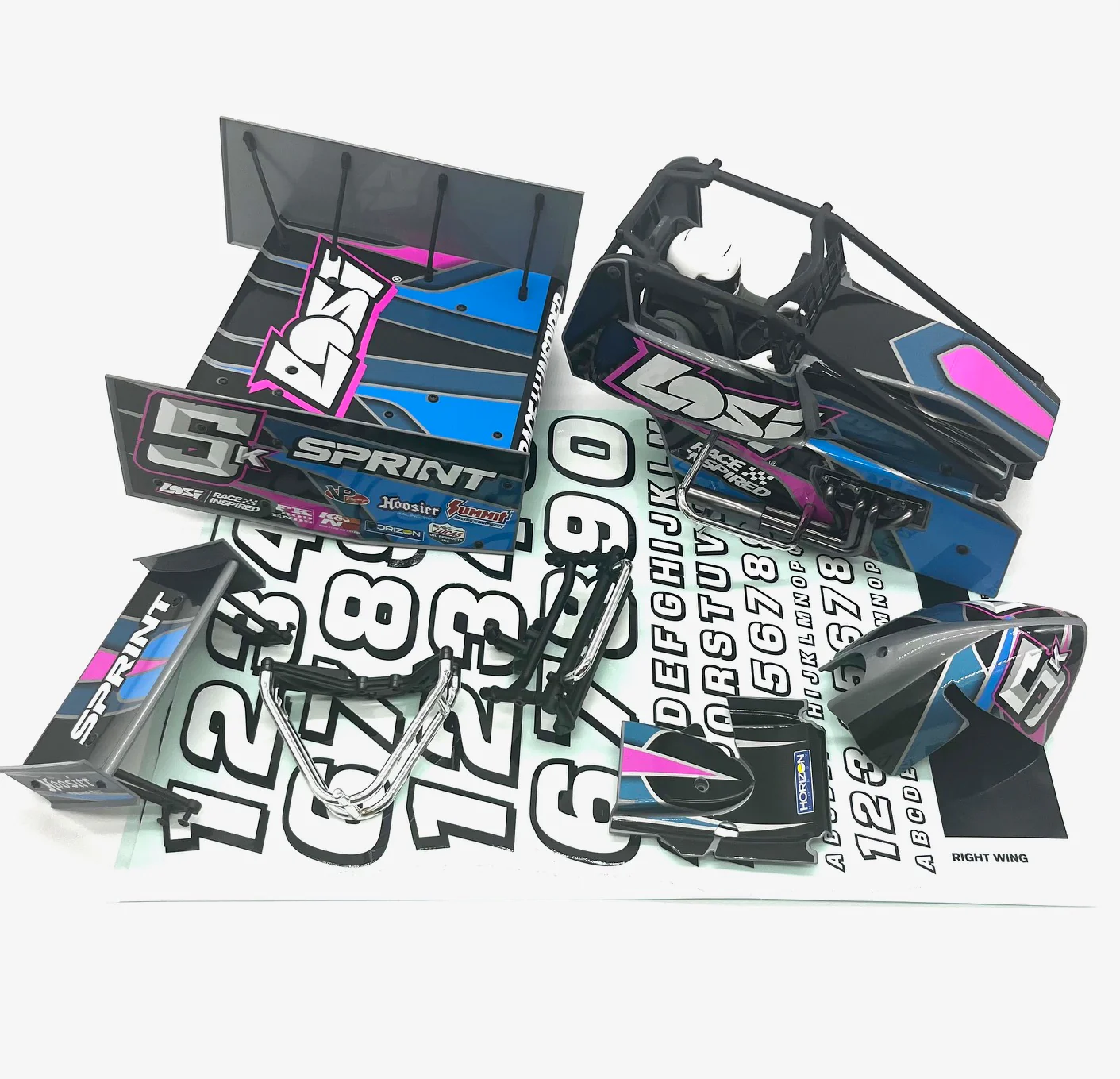 Losi 22s SPRINT - Body (body set & cage, Blue  interior driver LOS-1387 - Image 2