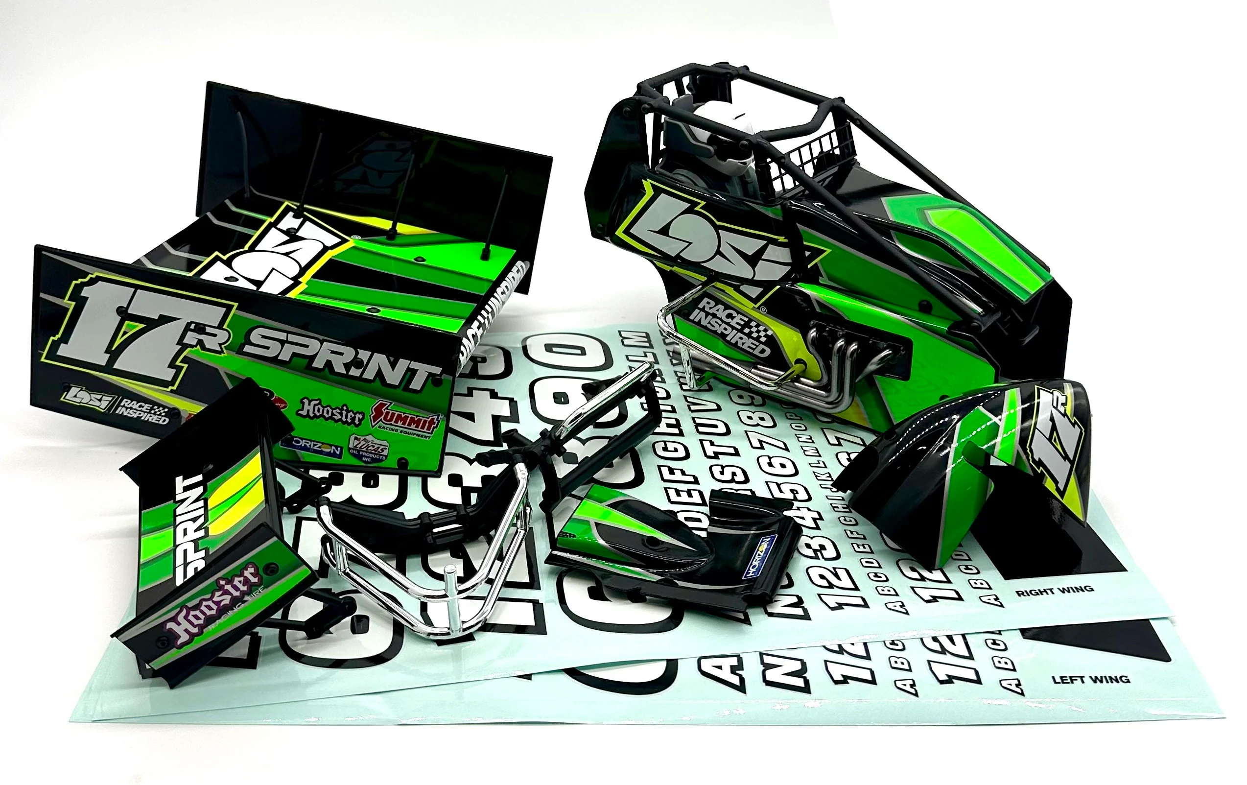 Losi 22s SPRINT - Body (body set & cage, Green interior driver LOS-1387)