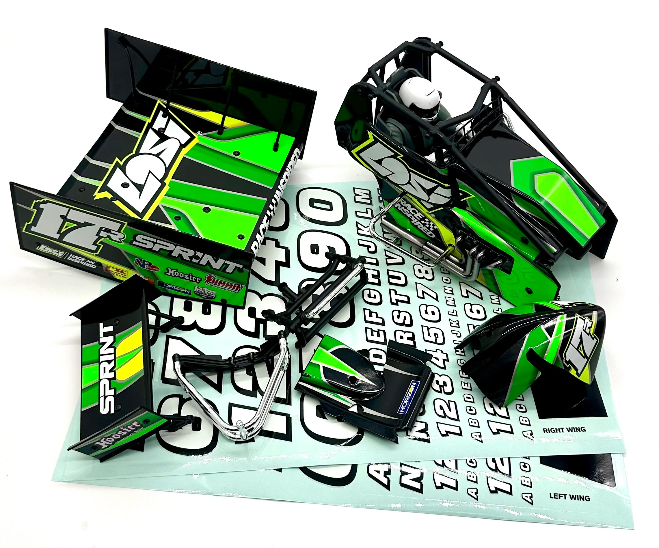 Losi 22s SPRINT - Body (body set & cage, Green interior driver LOS-1387) - Image 2