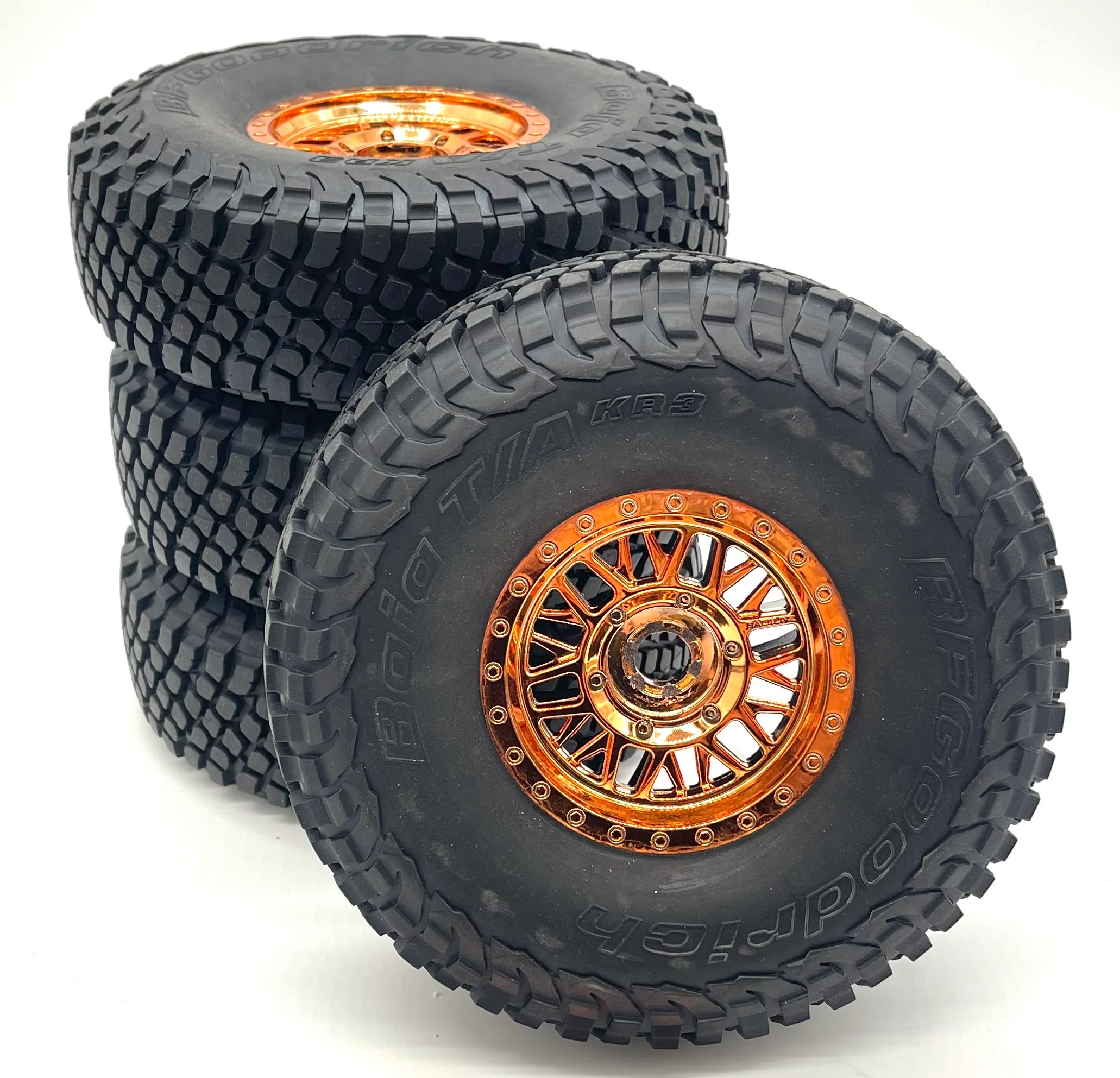 Losi 8IGHT-X Super Lasernut - Wheels & Tires (Front/Rear Beadlock, copper rim  LOS04019 - Image 2