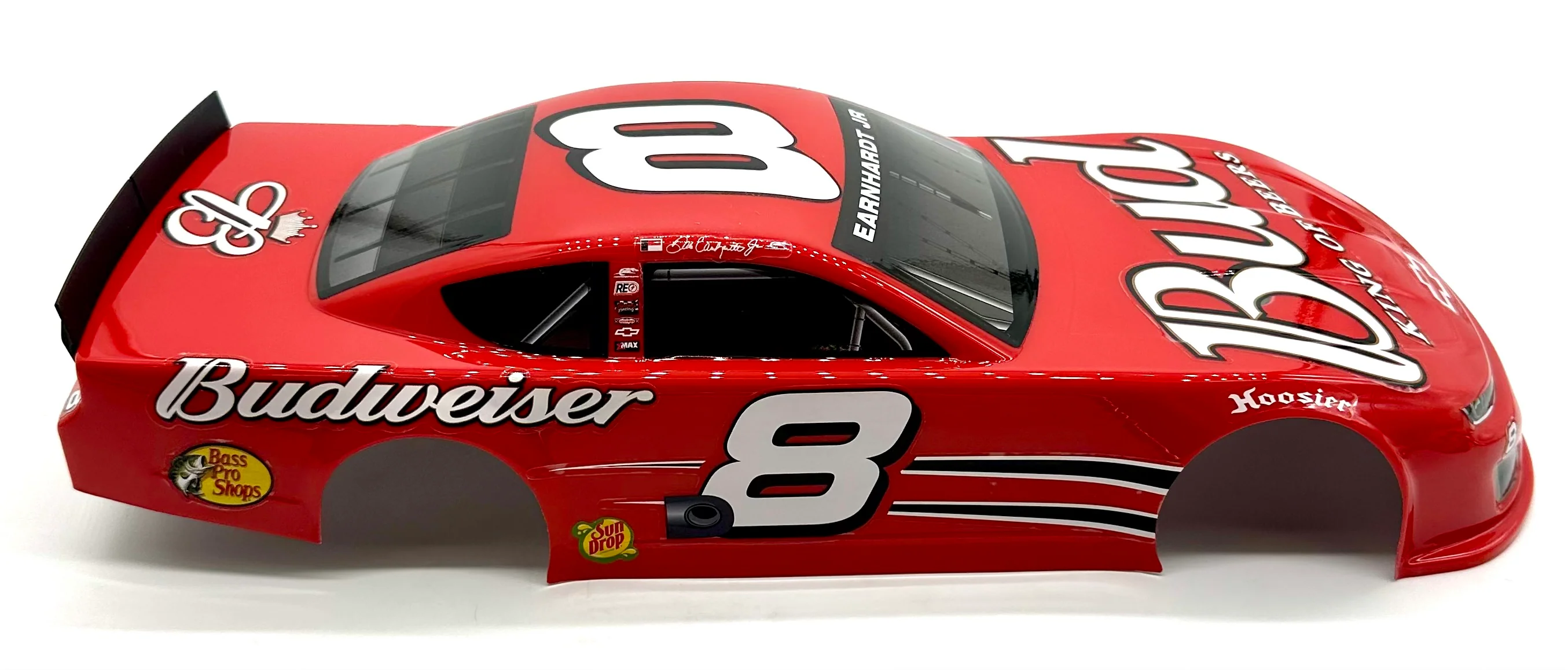 Losi Asphalt Late Model - Body (Red Budweiser Asphalt Late Model #8 Body: GROM (LOS-3104T1) - Image 3