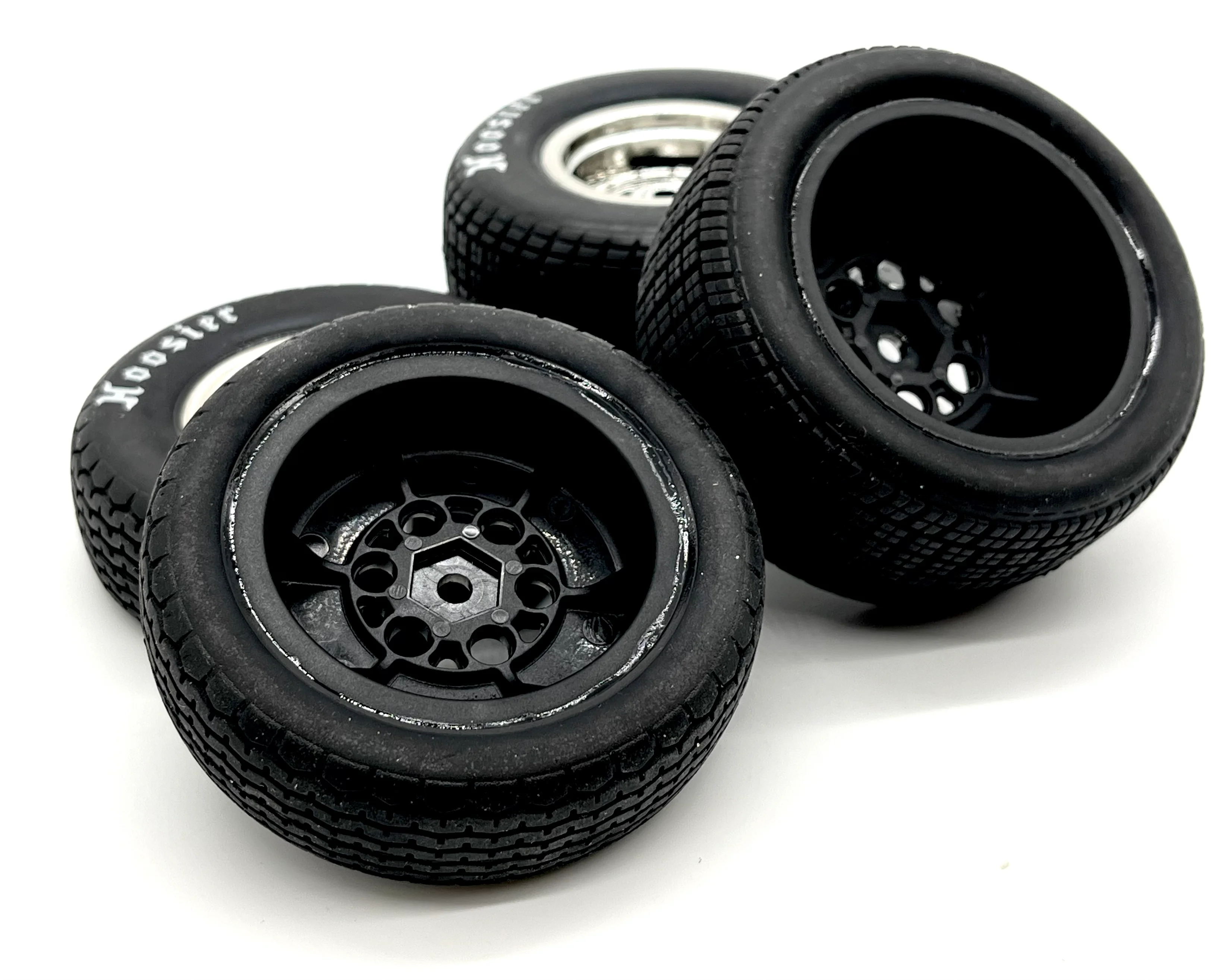 Losi 22s SPRINT - Wheels & Tires (Chrome Wheels with Hoosier Tire, assembled LOS-1387 - Image 3