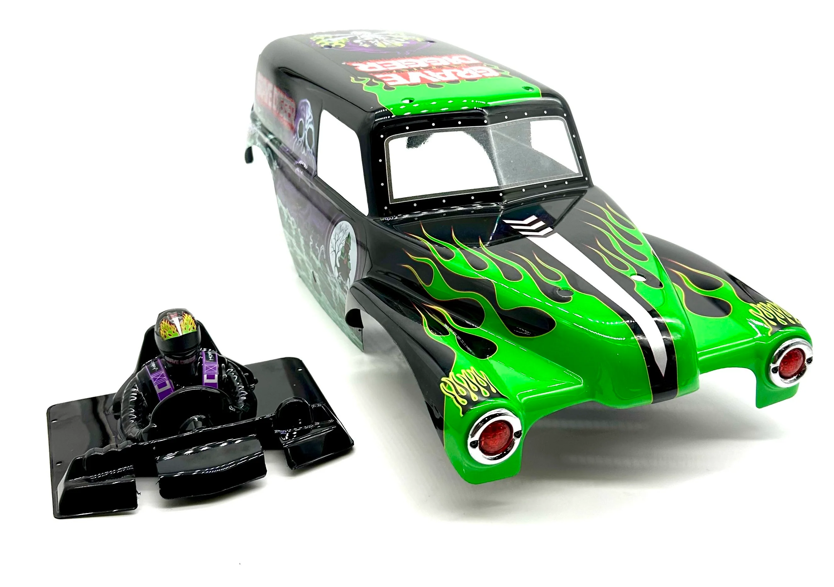 Losi LMT Grave Digger 2.0 BODY GREEN shell monster truck LOS04028
