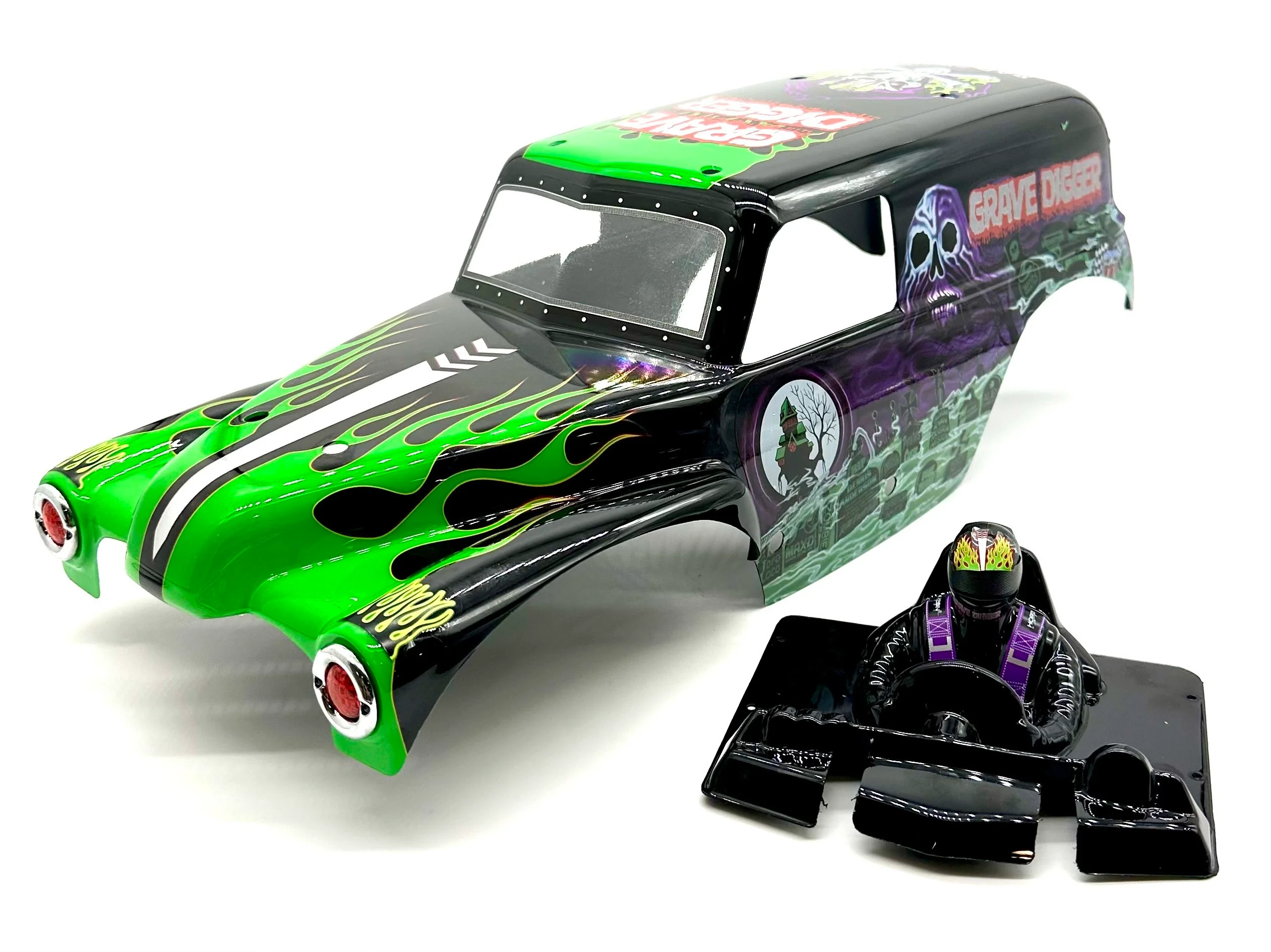 Losi LMT Grave Digger 2.0 BODY GREEN shell monster truck LOS04028 - Image 2