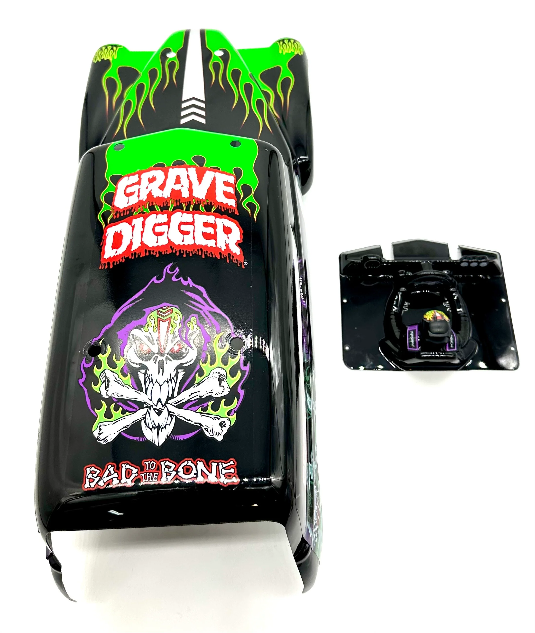 Losi LMT Grave Digger 2.0 BODY GREEN shell monster truck LOS04028 - Image 3