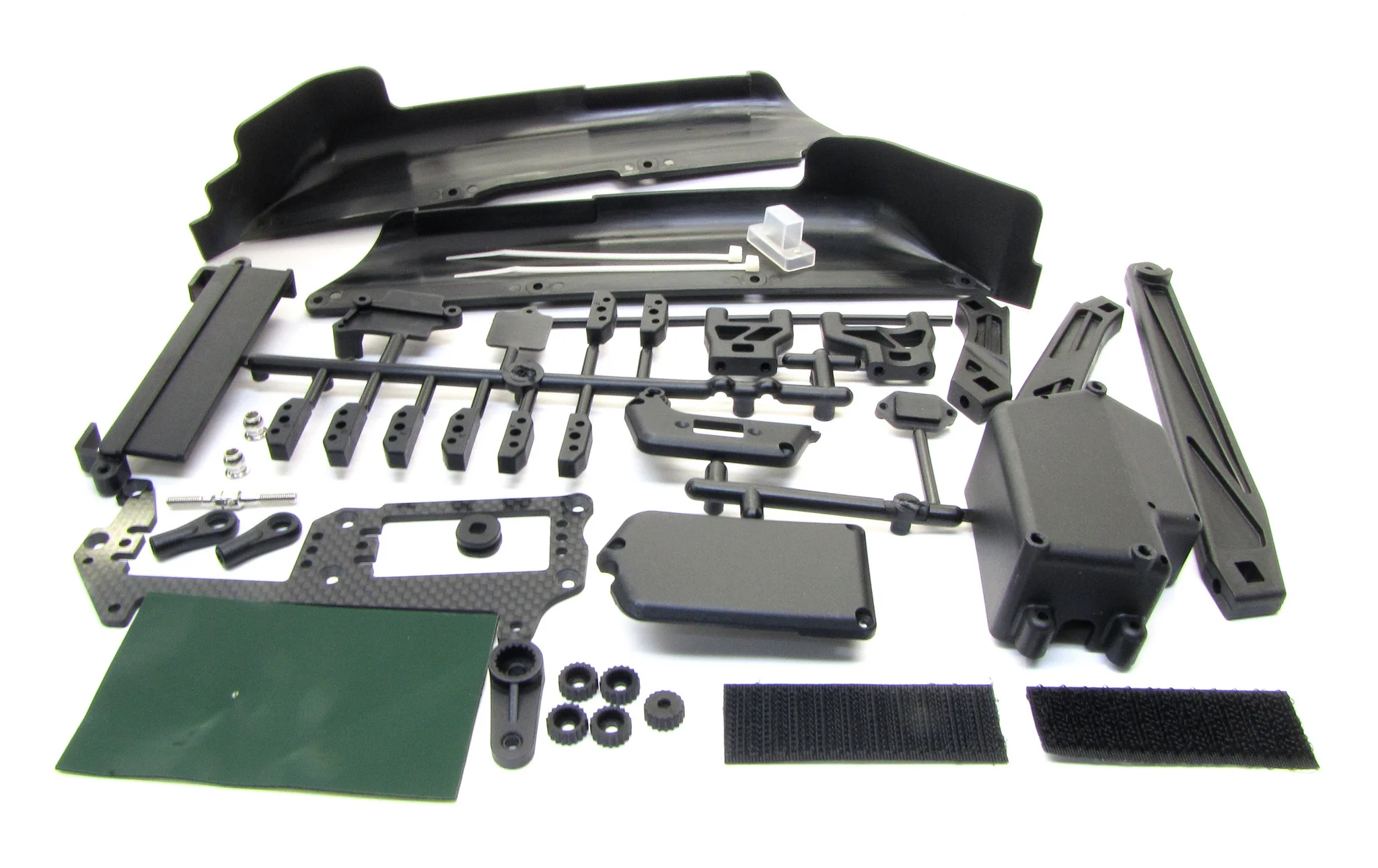 MBX7TR SIDE GUARDS RADIO BOX & TRAY mud stone carbon plate Mugen MBX6T MUGE2019