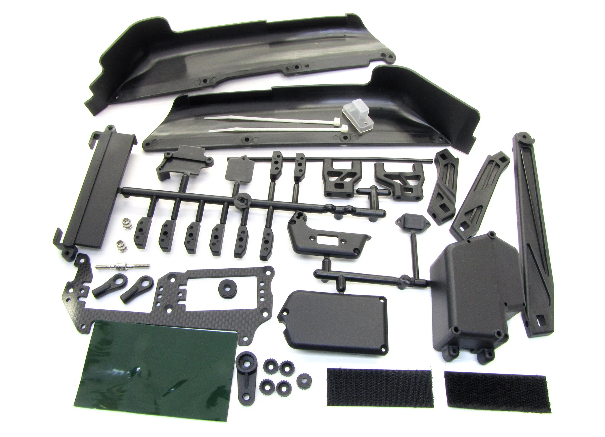 MBX7TR SIDE GUARDS RADIO BOX & TRAY mud stone carbon plate Mugen MBX6T MUGE2019 - Image 2