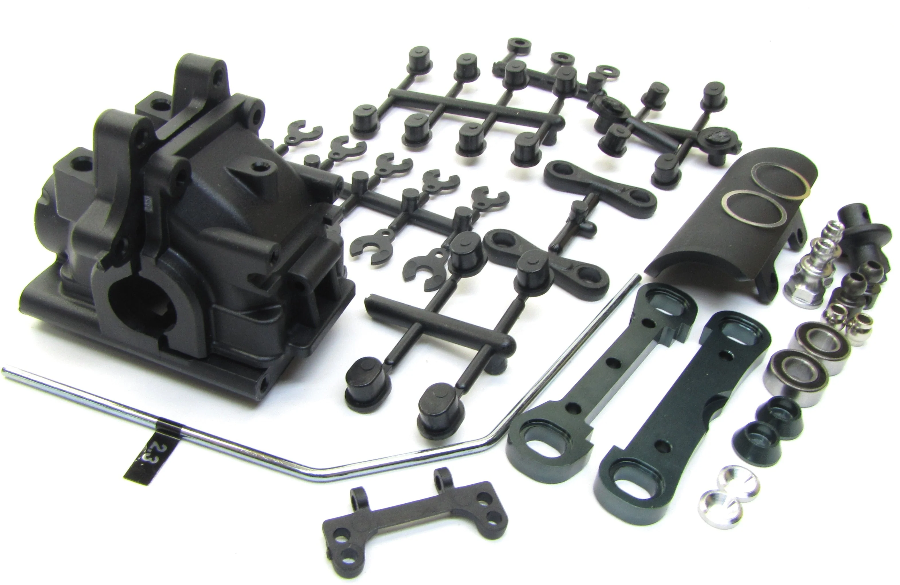 MBX8R Eco FRONT SUSPENSION SET (Sway bulkhead gear box arm mounts bumper MUGEN E2028 - Image 4