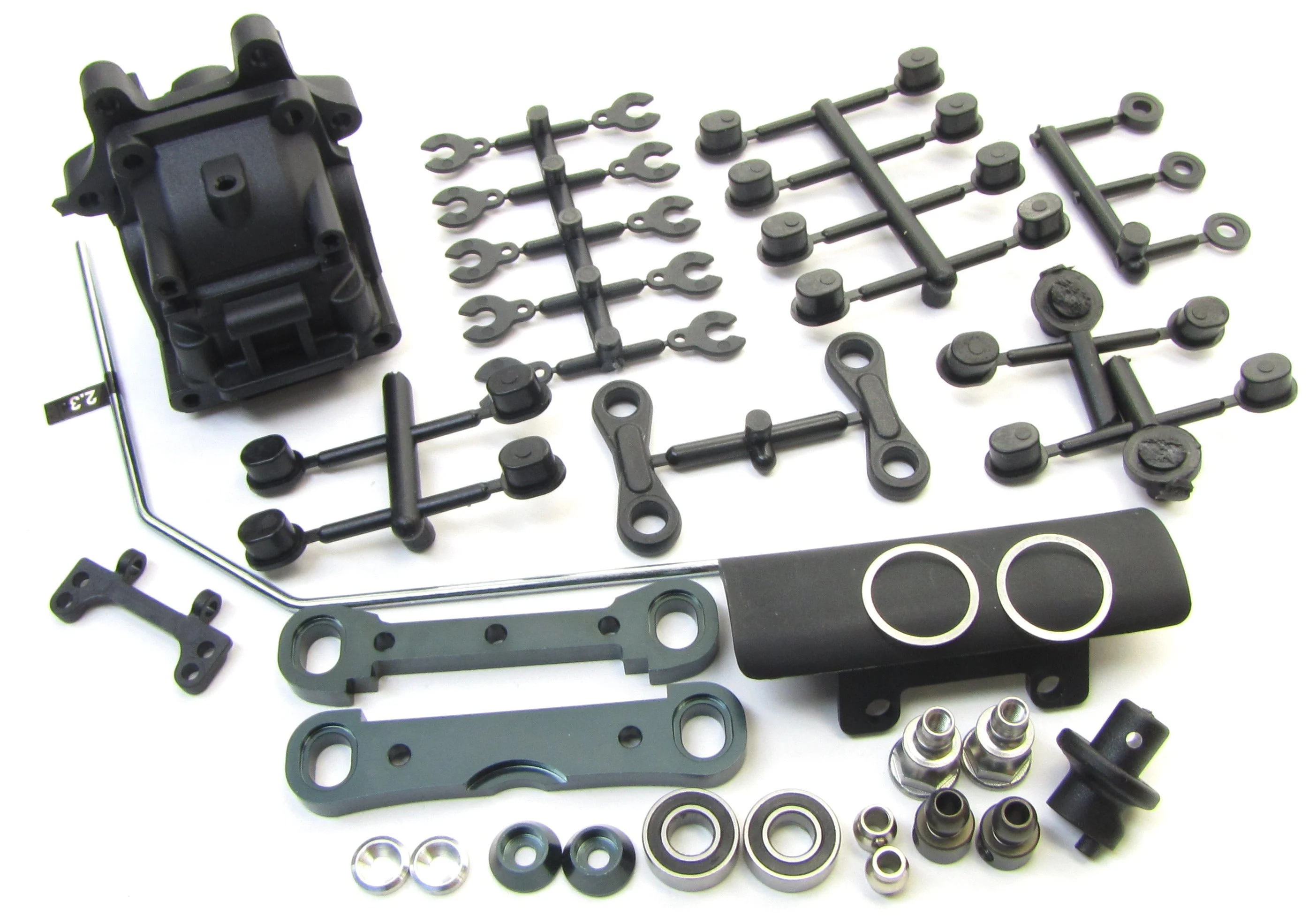 MBX8R Eco FRONT SUSPENSION SET (Sway bulkhead gear box arm mounts bumper MUGEN E2028 - Image 6