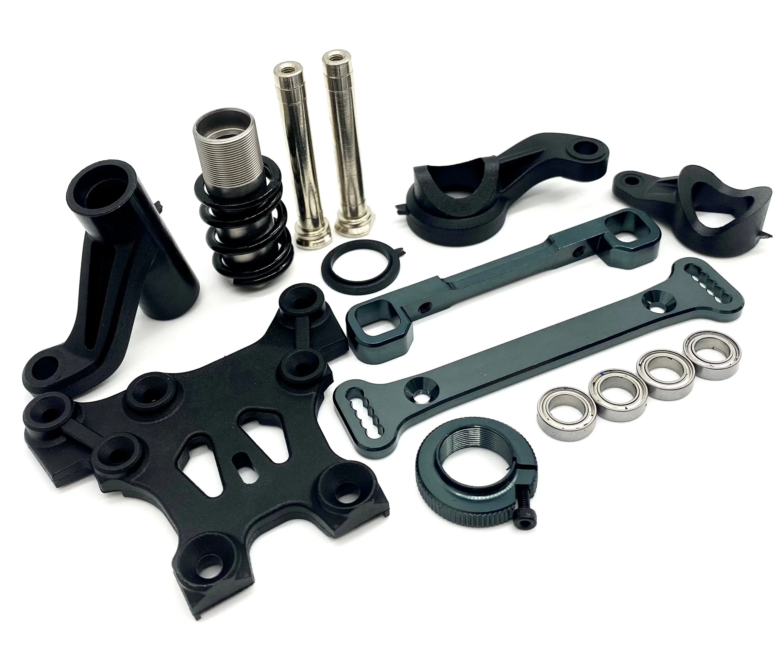 MBX8R Eco STEERING SET (BELL CRANK, servo saver upper ackerman plate MUGEN E2028 - Image 2