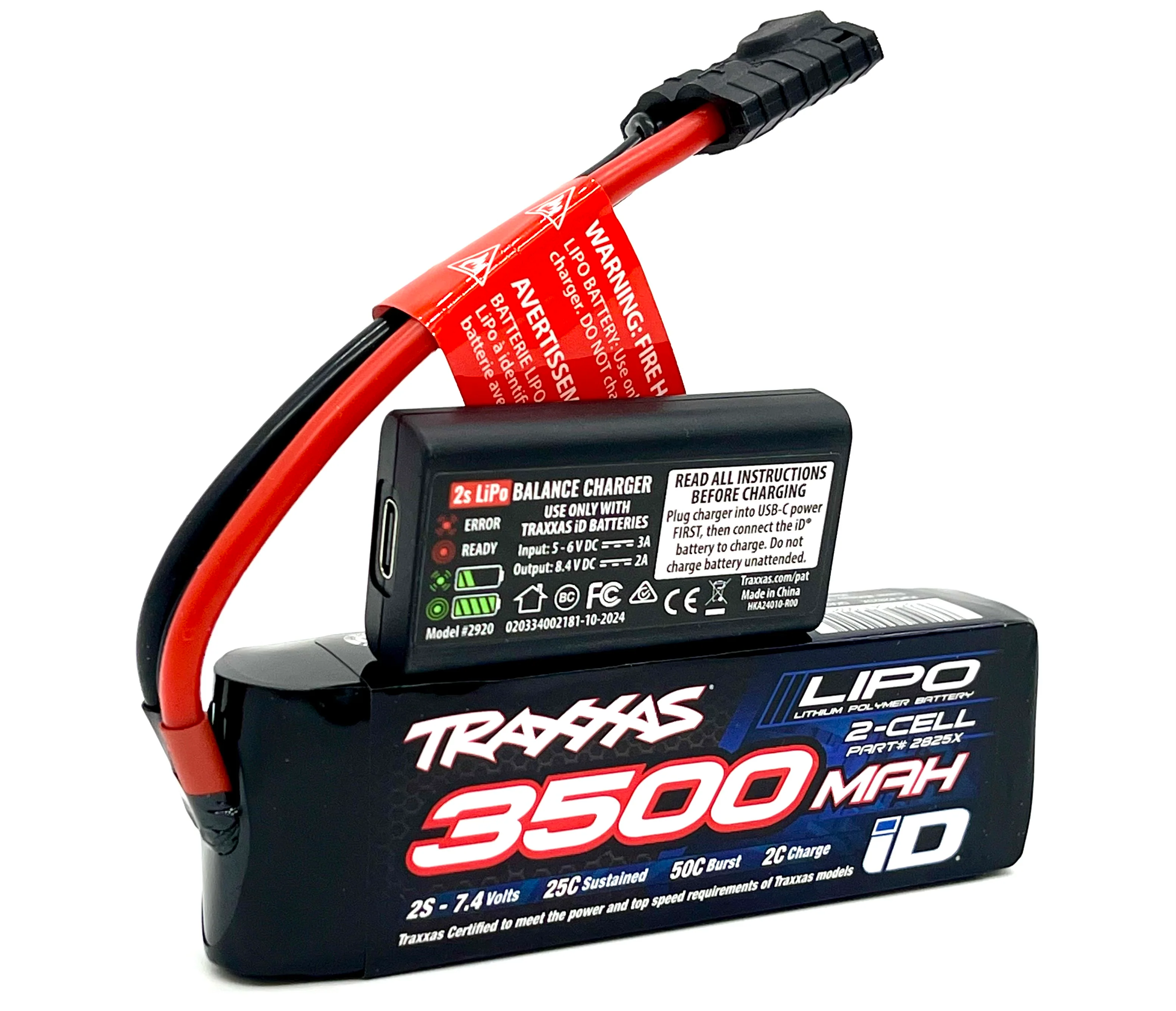 MINI-XRT 7.4v 2s LiPo Battery & USB-C Charger Traxxas 108076-1 - Image 3