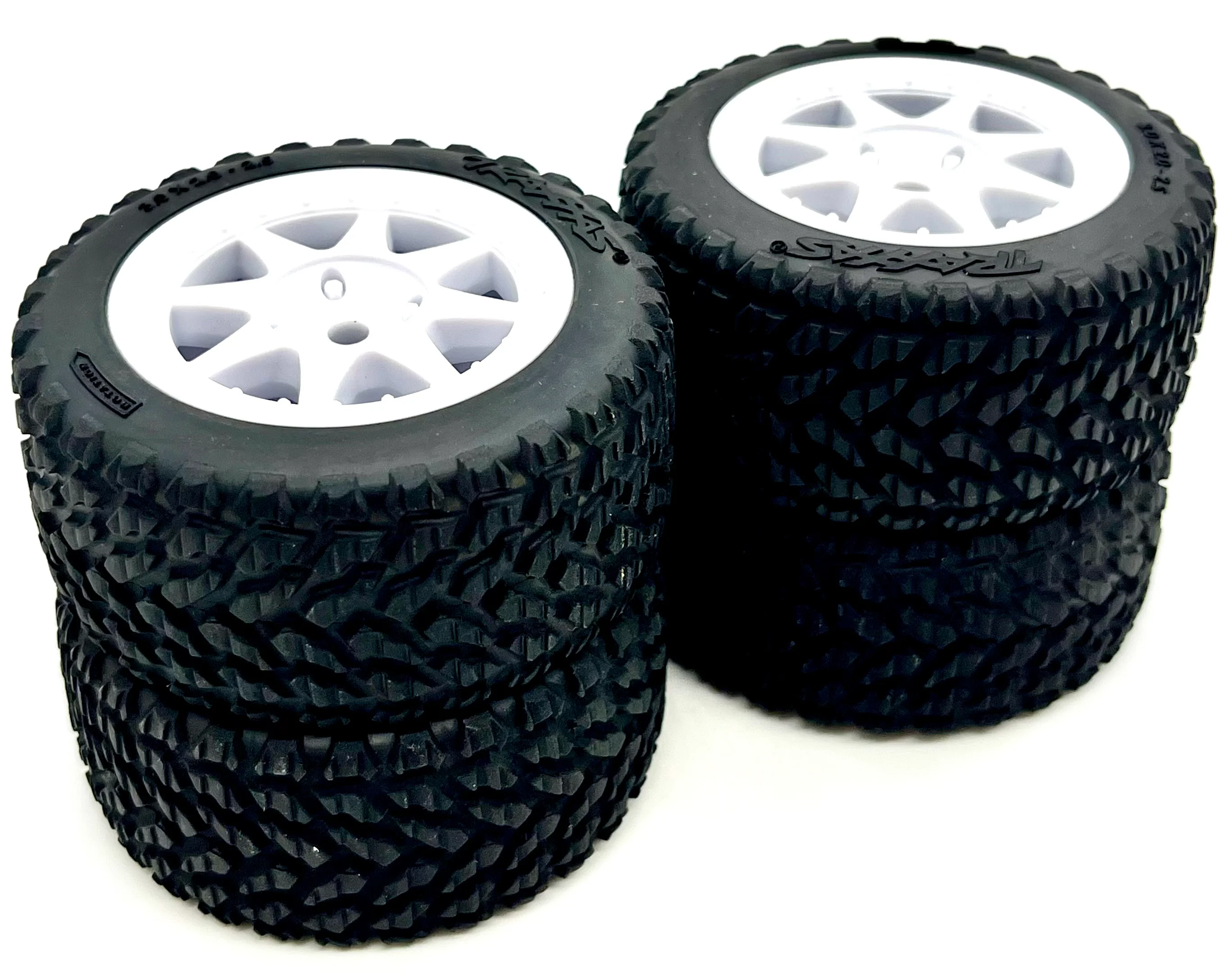 MINI RALLY VXL TIRES & Wheels white soft (4) glued Traxxas 108046-1
