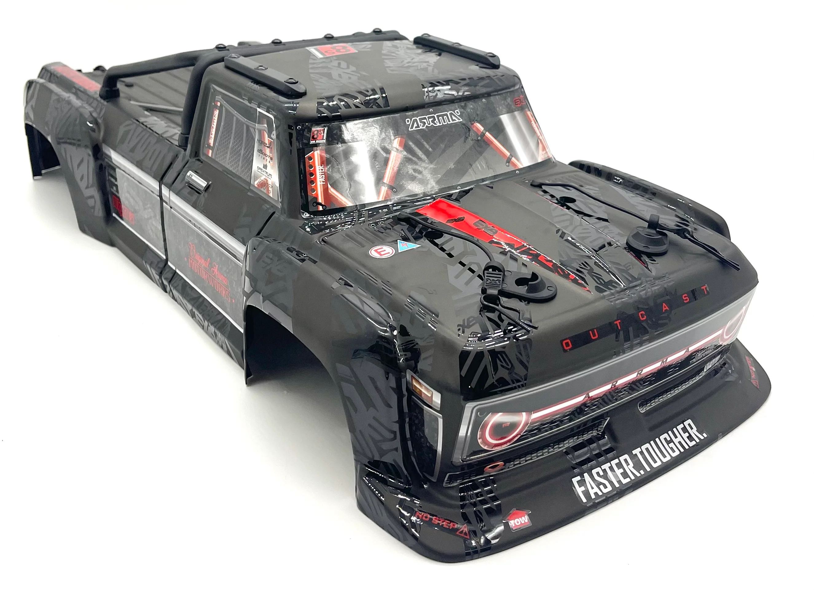 OUTCAST 8S EXB - Body Shell (BLACK polycarbonate cover & Body Pins Arrma ARA5210V2 - Image 3