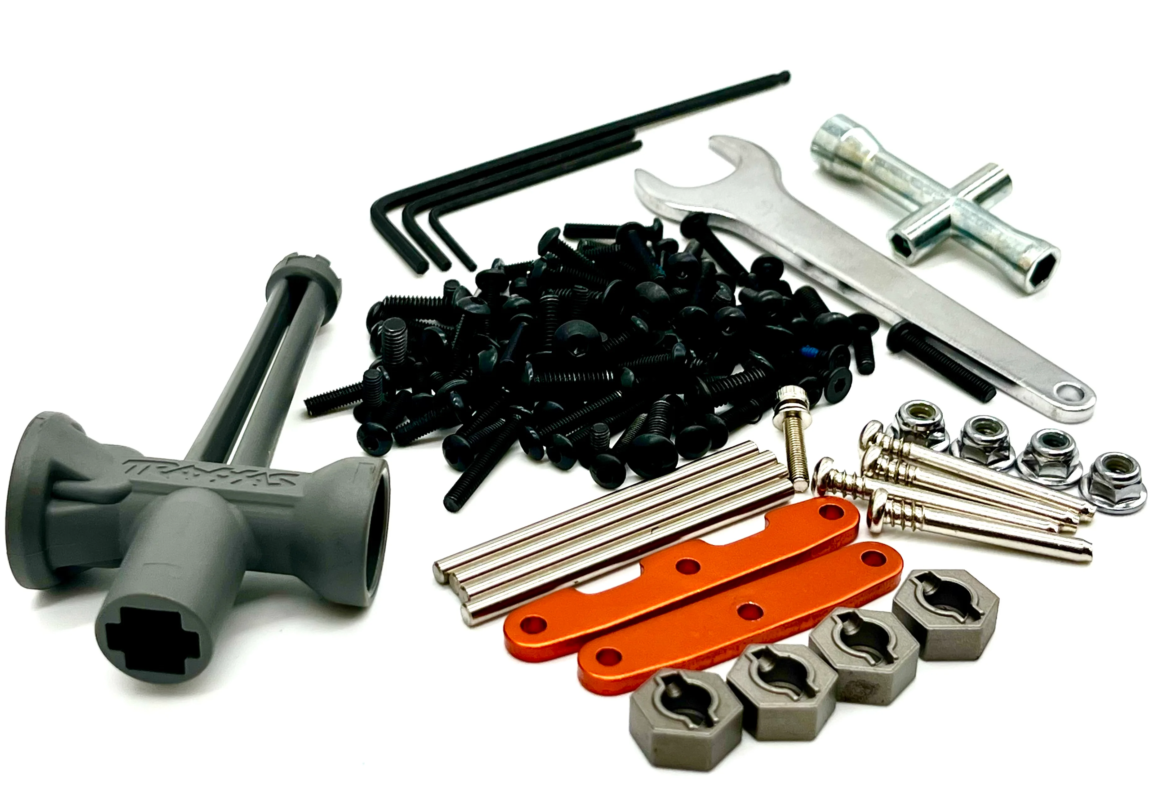 Raptor R Ultimate SCREWS and TOOLS, orange braces, pins, hardware Traxxas 101177-4 - Image 2