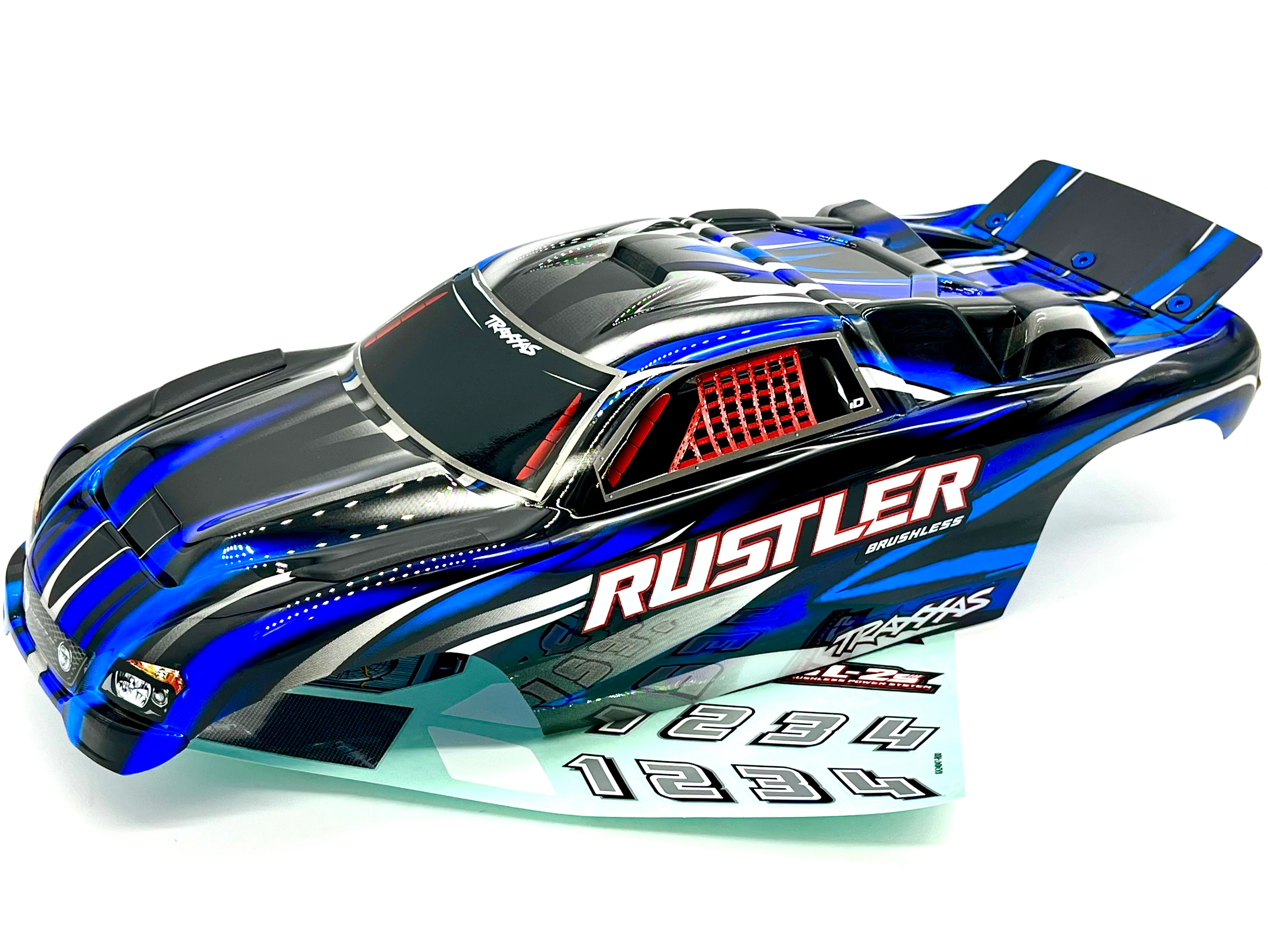 Rustler 2WD BL-2s BODY (BLUE) cover shell painted clipless 37354-4