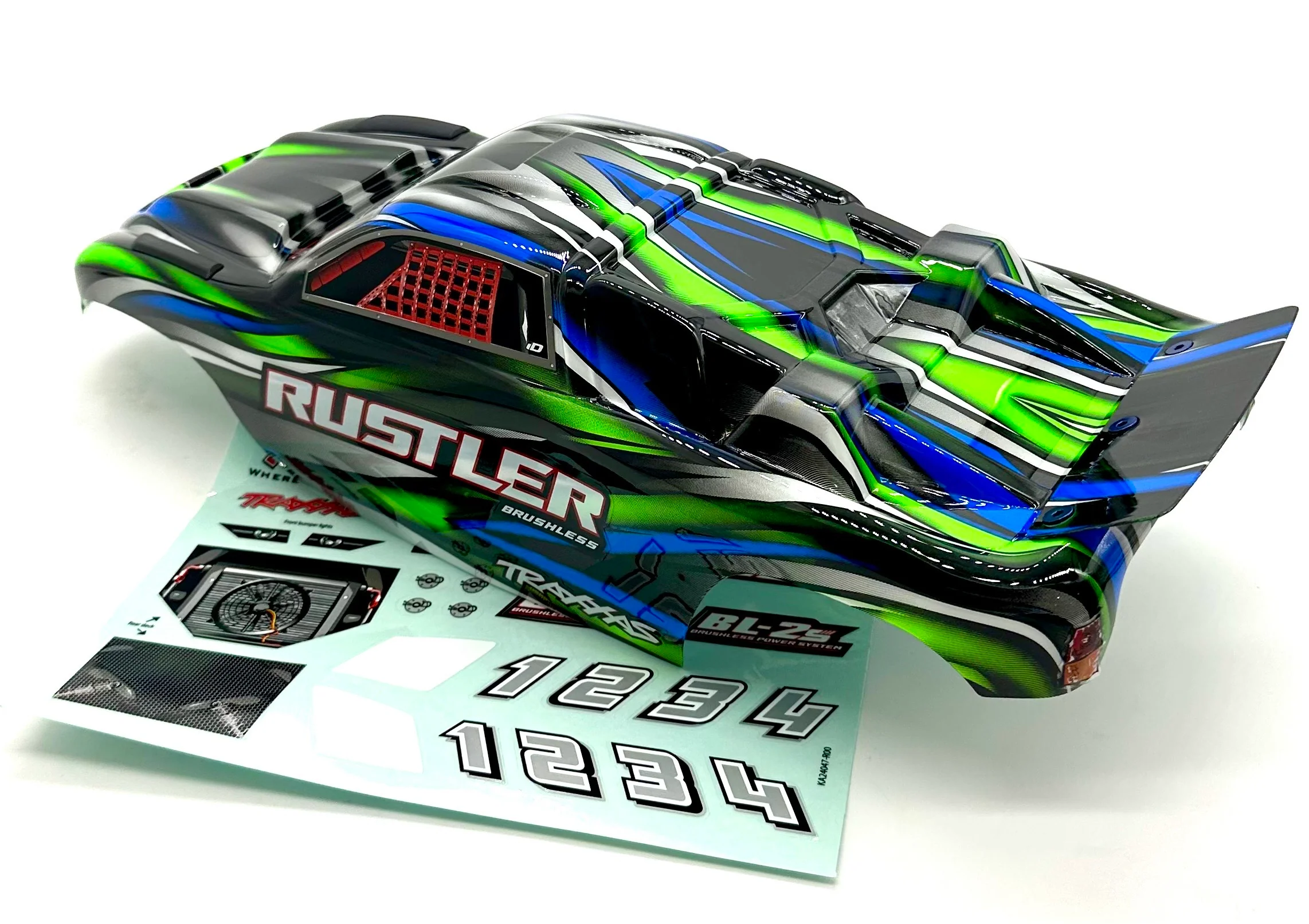 Rustler 2WD BL-2s BODY (GREEN) cover shell painted clipless 37354-4 - Image 2