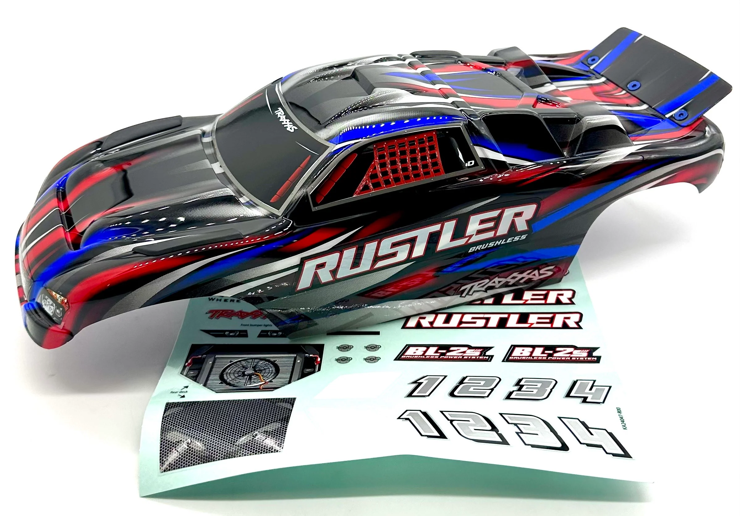 Rustler 2WD BL-2s BODY (RED) cover shell painted clipless 37354-4