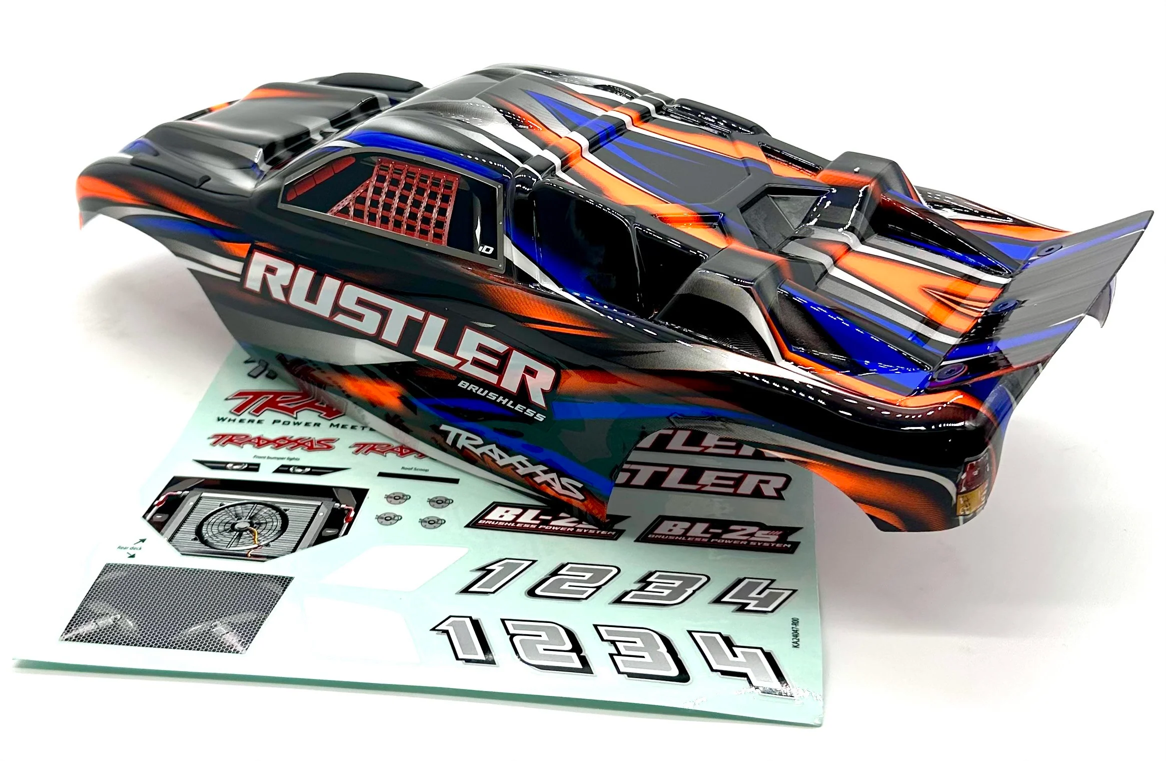 Rustler 2WD BL-2s BODY (Orange) cover shell painted clipless 37354-4 - Image 2