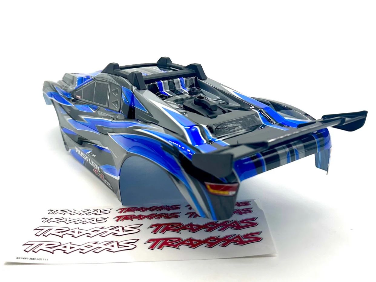 RUSTLER 4x4 BODY Shell (BLUE black 2026 Shell decals clipless VXL 67376-4 - Image 2